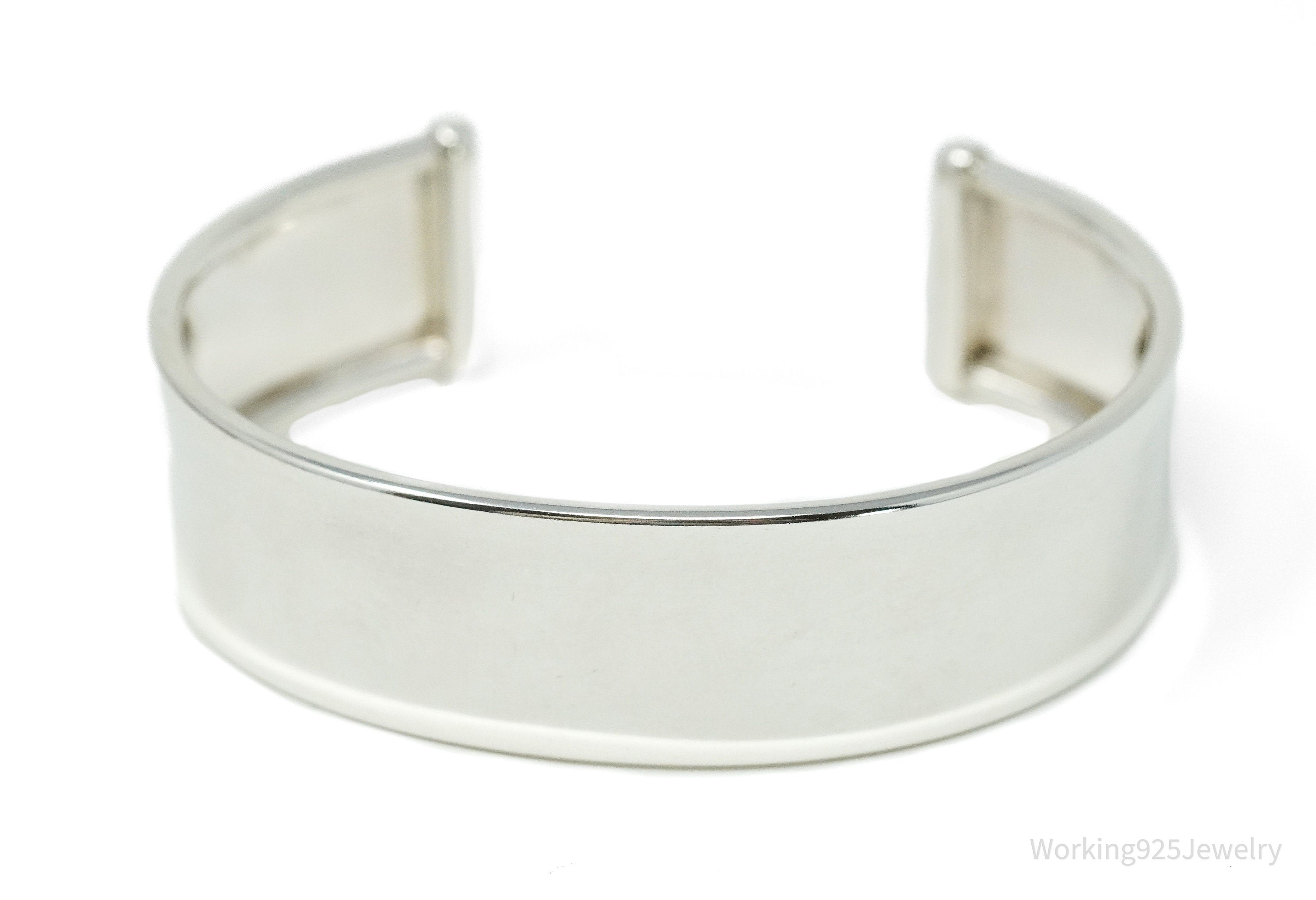 Vintage Italian .999 Fine Silver Wide Cuff Bracelet 7 5/8"