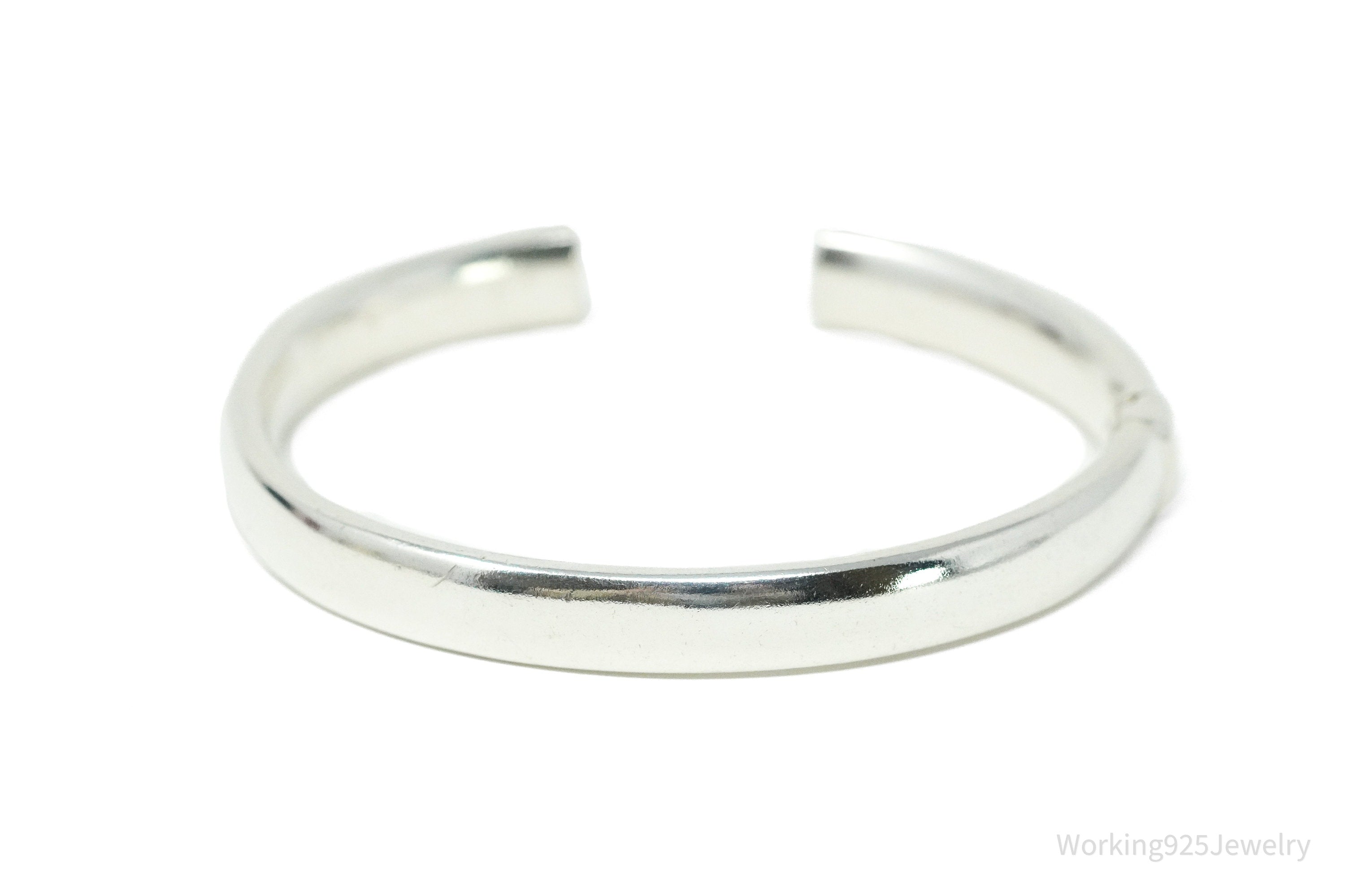 Vintage Italian Designer MILOR Heavy 950 Fine Silver Cuff Bracelet 6 5/8"