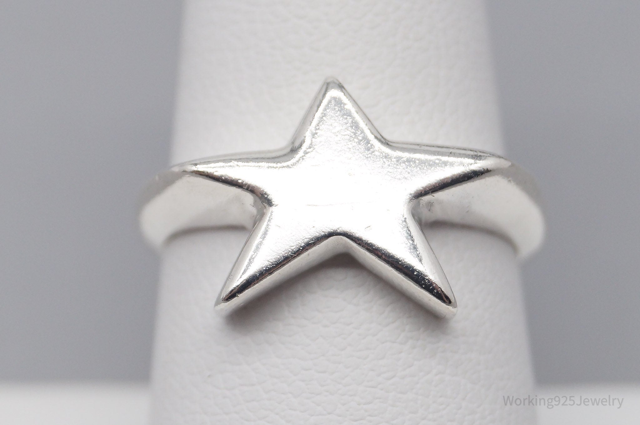 Vintage Star Sterling Silver Ring - Size 8