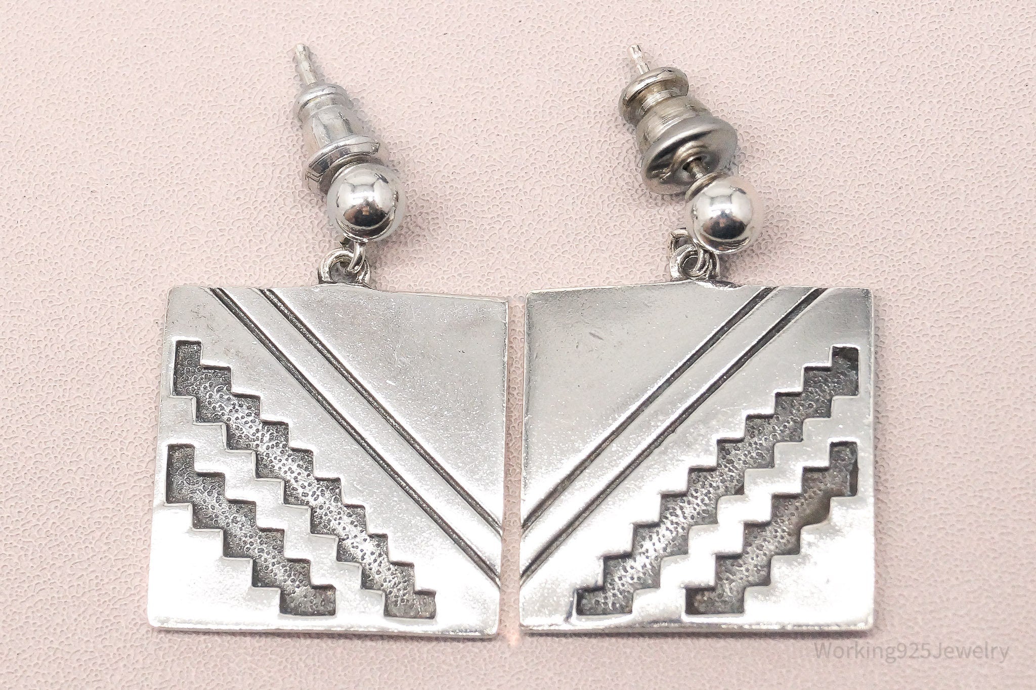 Hotsell Vintage Native American Indian Sterling Silver 925 Earrings Cut Out Figure Handmade