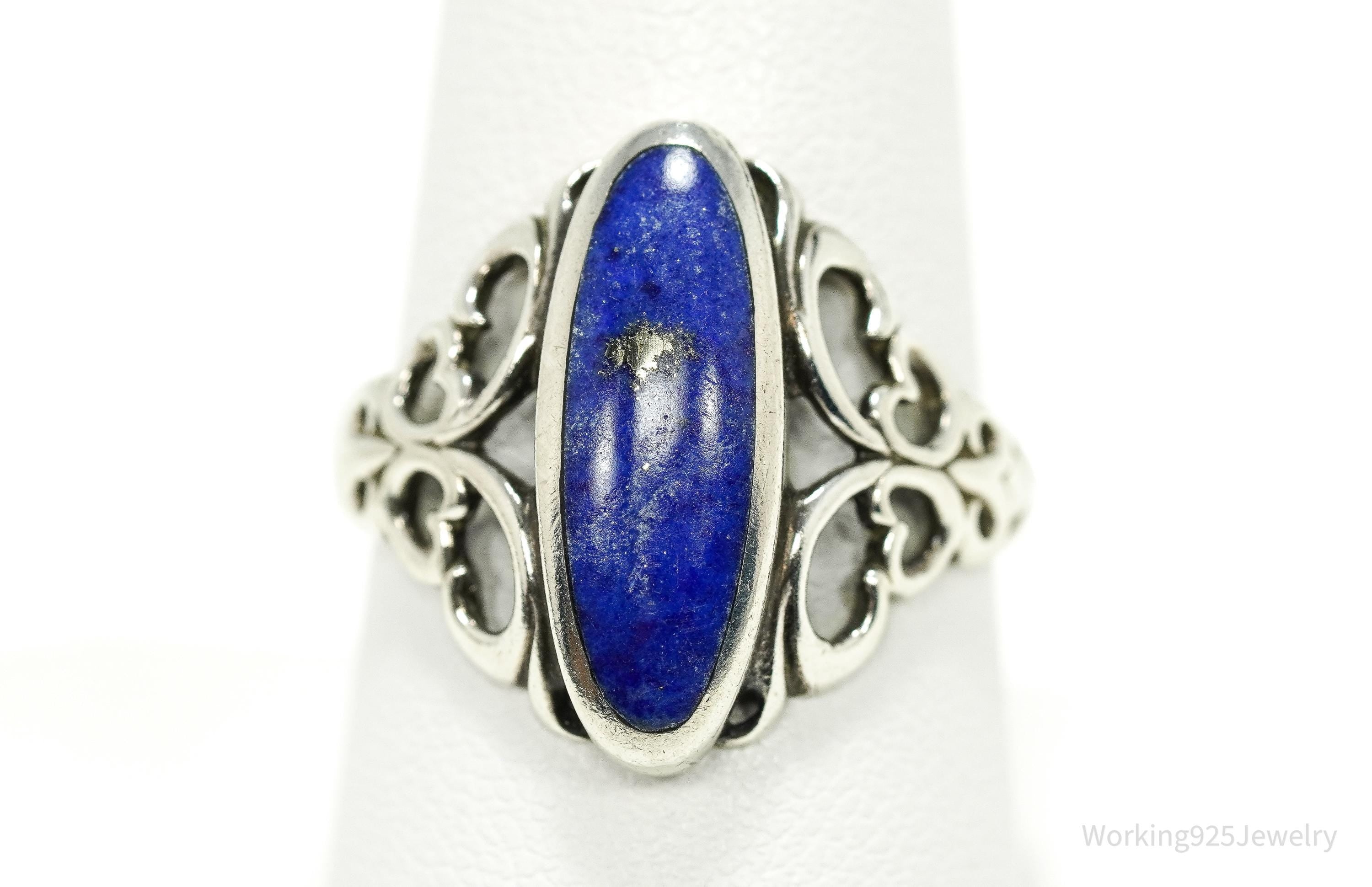 Vintage Designer Kabana Lapis Lazuli Sterling Silver Ring - Size 9