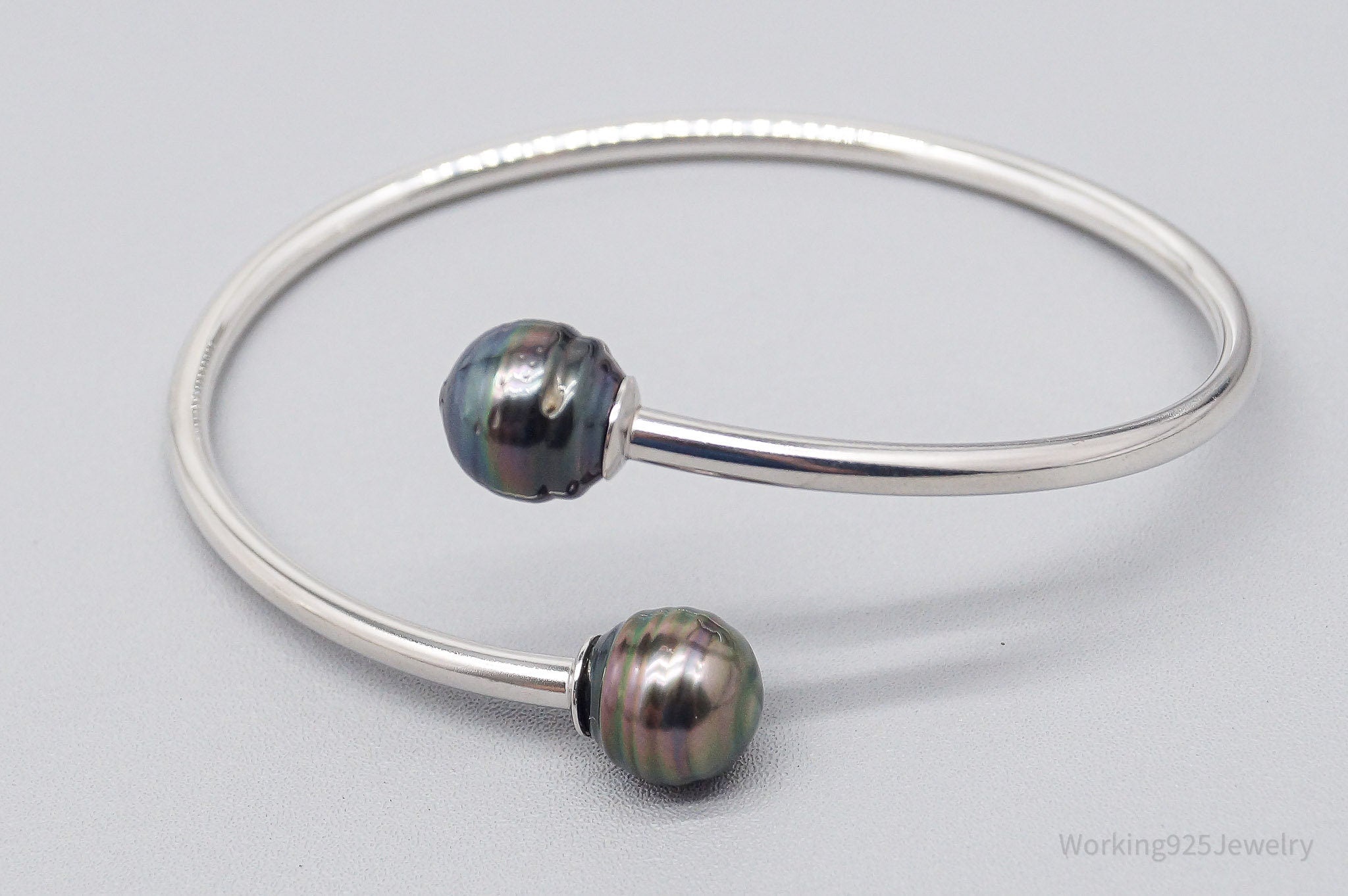 JTV TGGC Pearl Sterling Silver Wrap Bracelet 7"