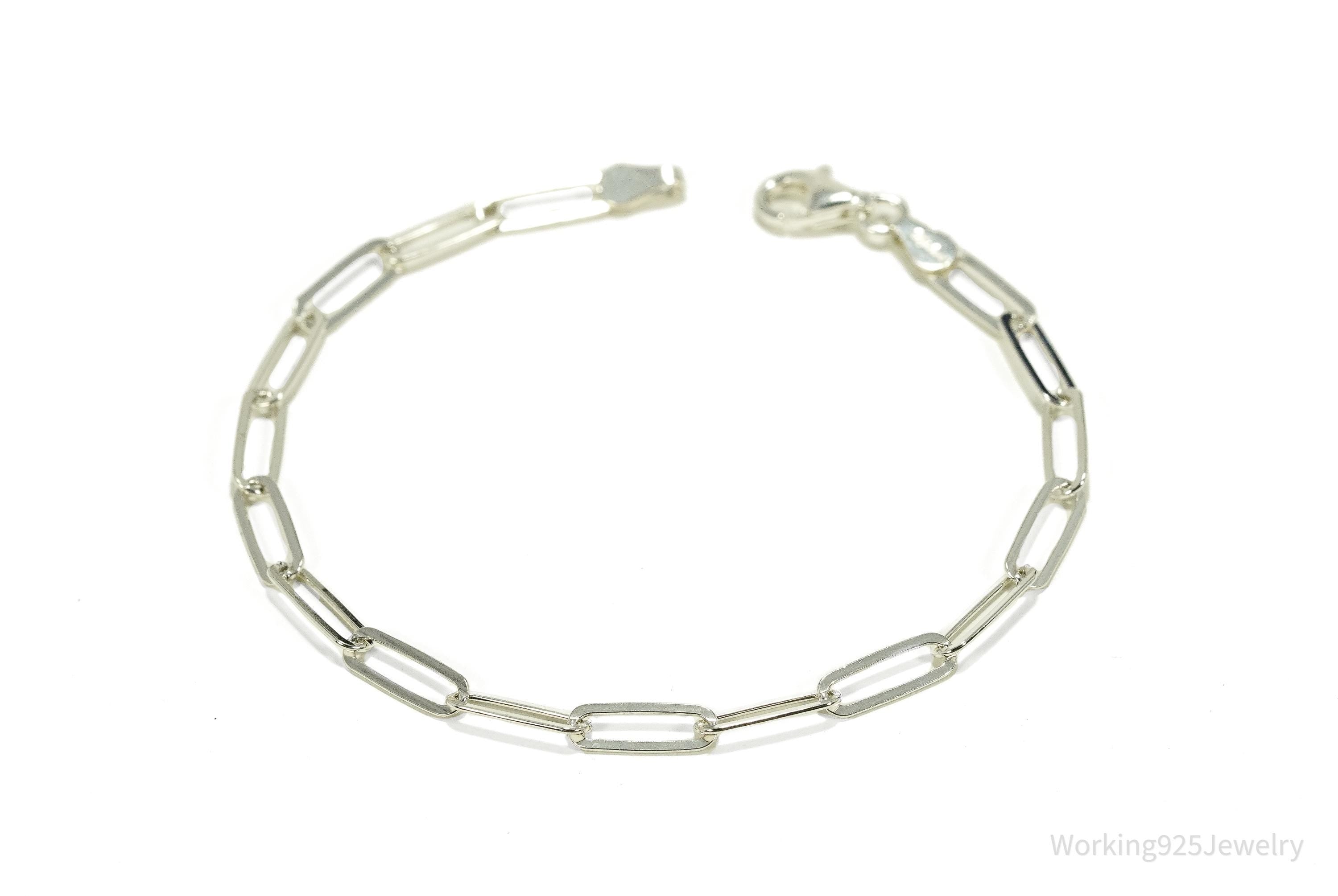 Vintage Italian Dyaderma Chain Link Sterling Silver Bracelet - 7"