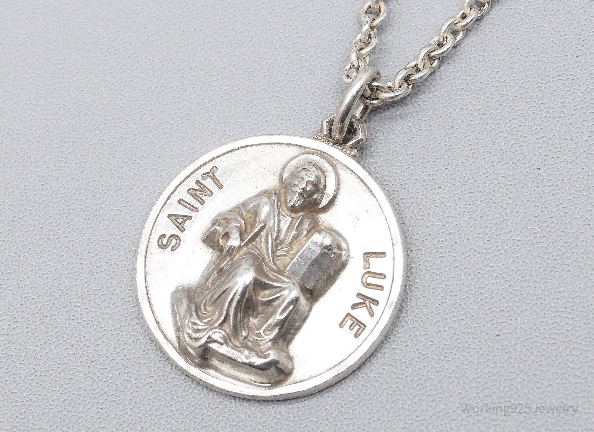 ATQ VTG Creed Saint Luke Sterling Silver Necklace - 16"