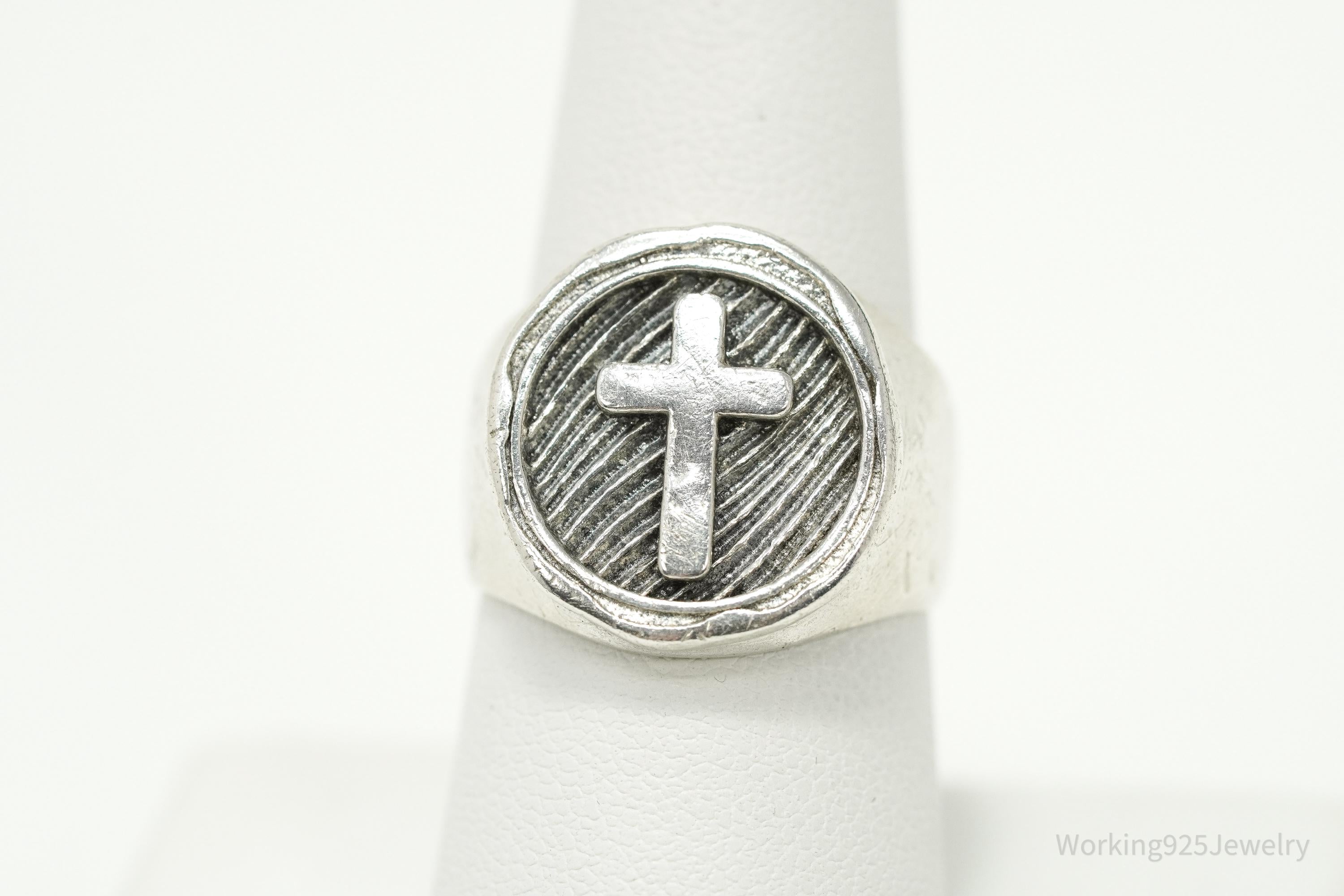 Vintage Paz Sterling Silver Cross Ring - Size 8
