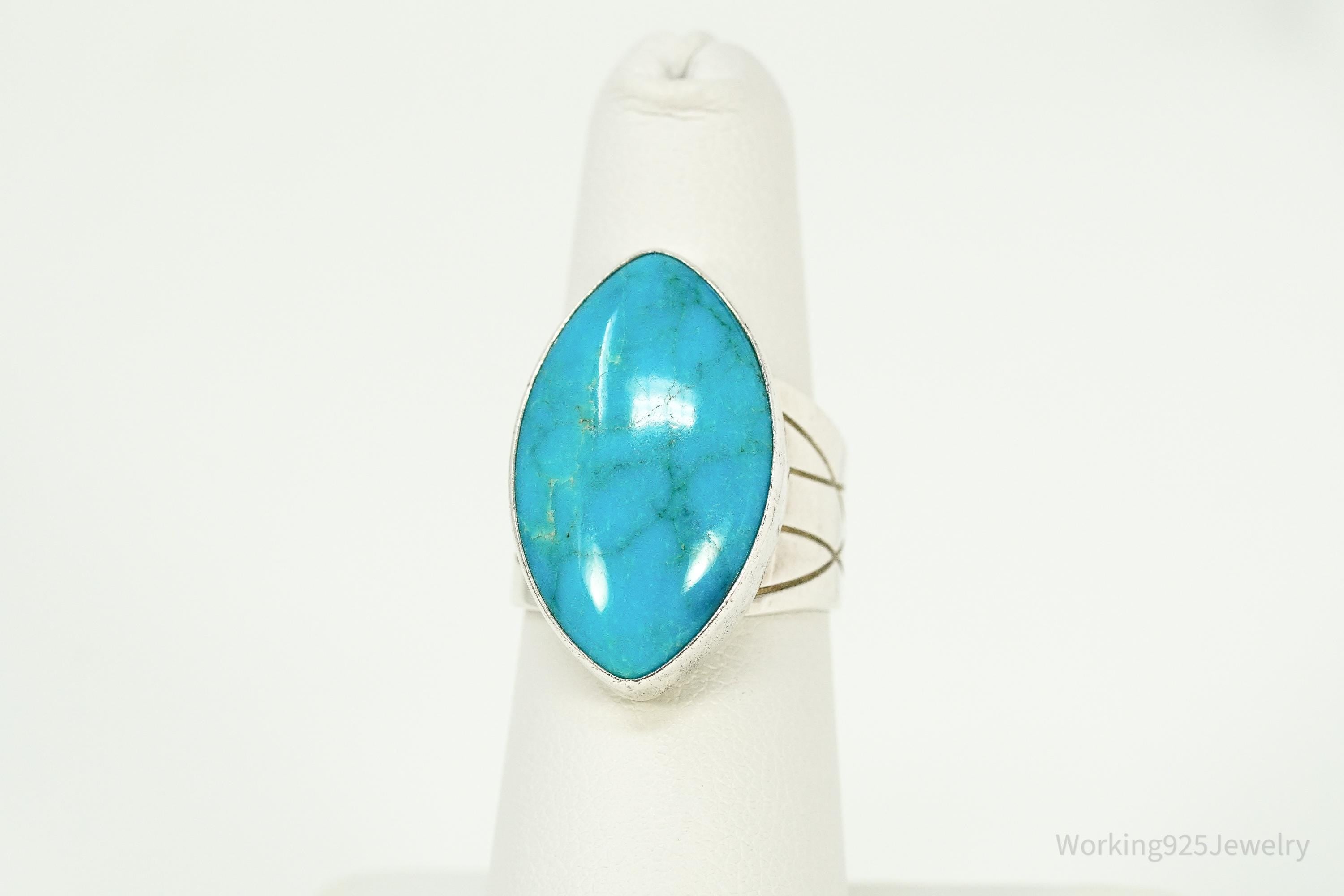 Vintage Desert Rose Trading Co Turquoise Sterling Silver Ring Size 6.75