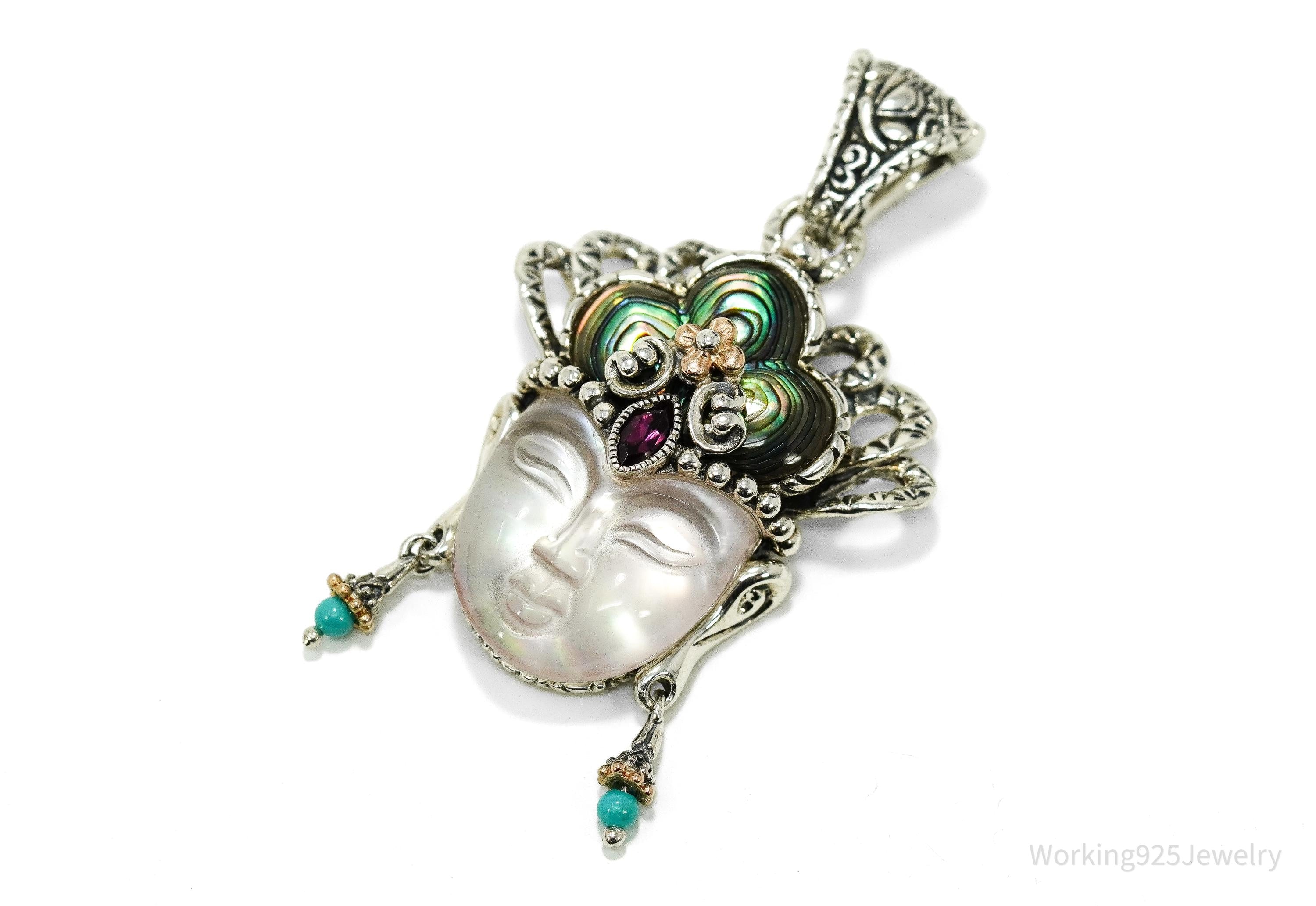 Barbara Bixby Goddess of Compassion Quan Yin 18K Gold Sterling Silver Pendant