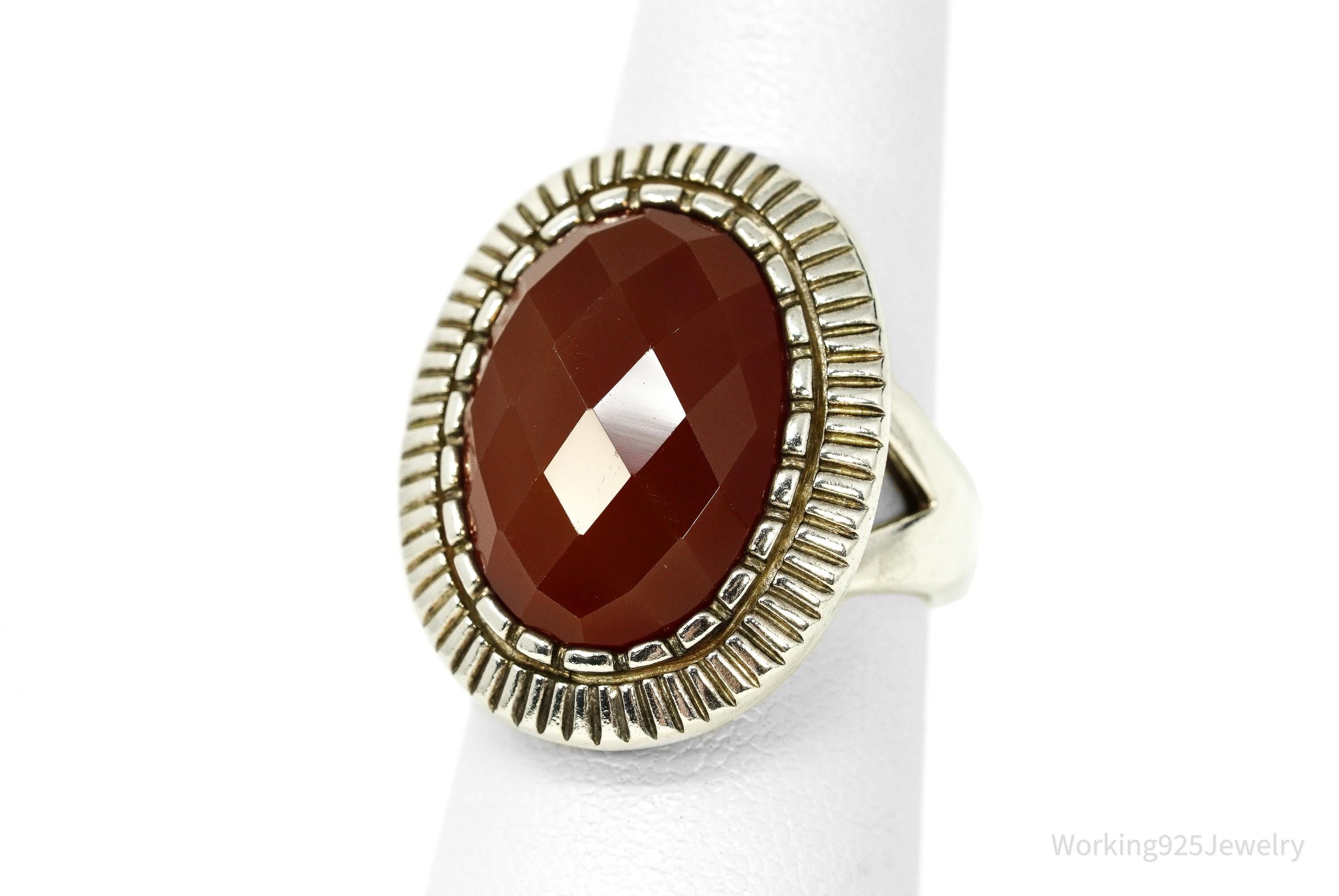 Vintage Designer Whitney Kelly Carnelian Sterling Silver Ring - Size 6