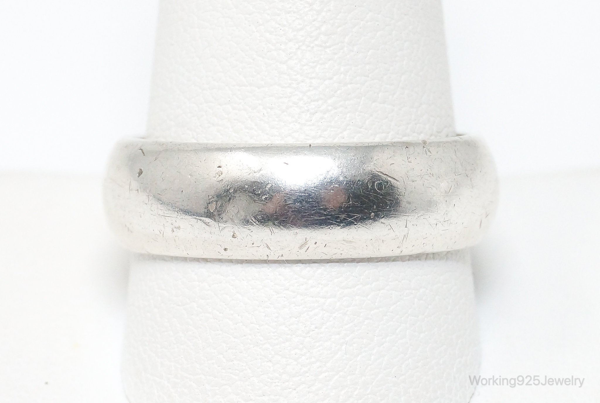 Vintage Sterling Silver Modern Band Ring - Size 11