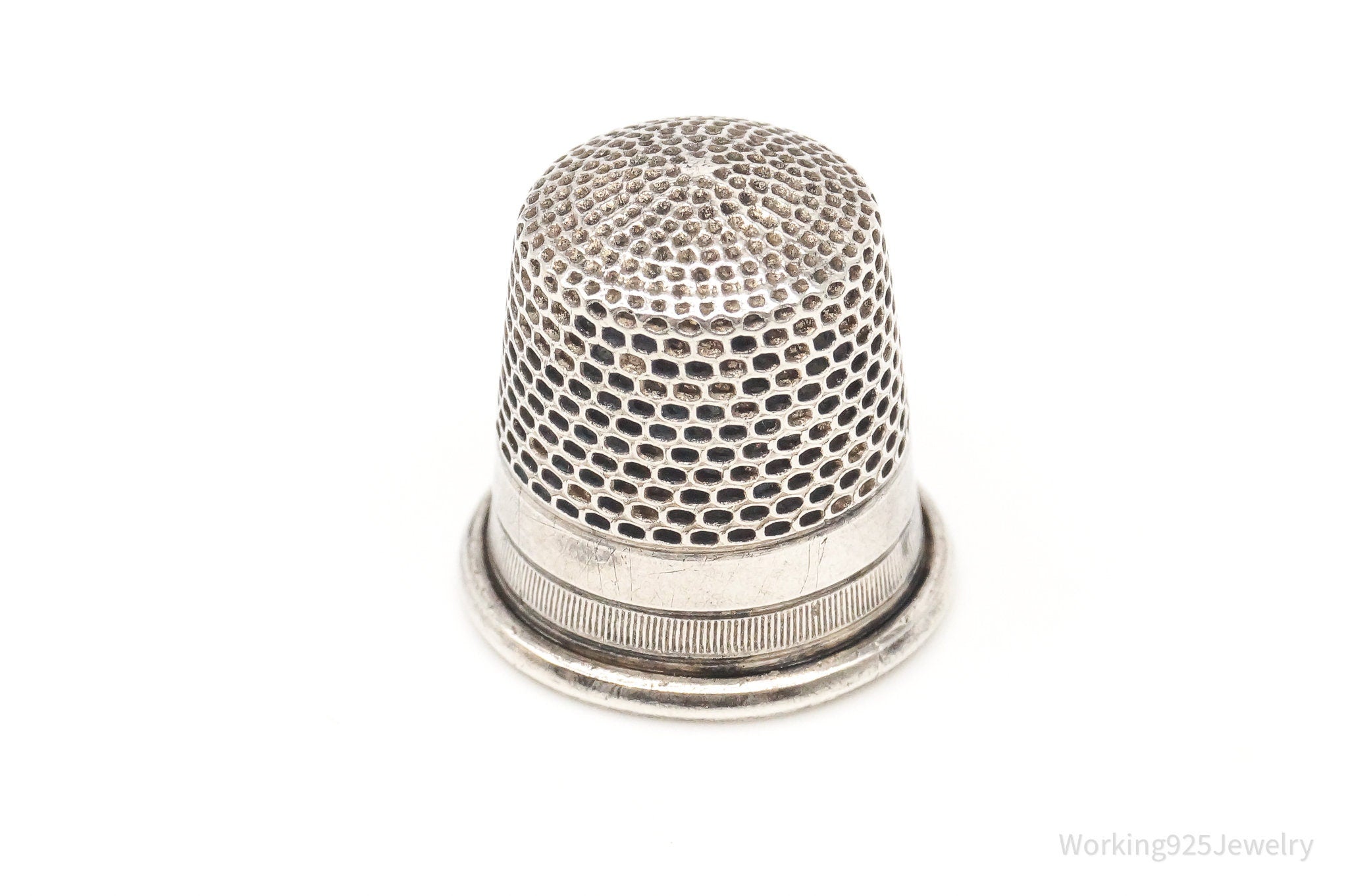 Antique Dome Silver Thimble Size 6