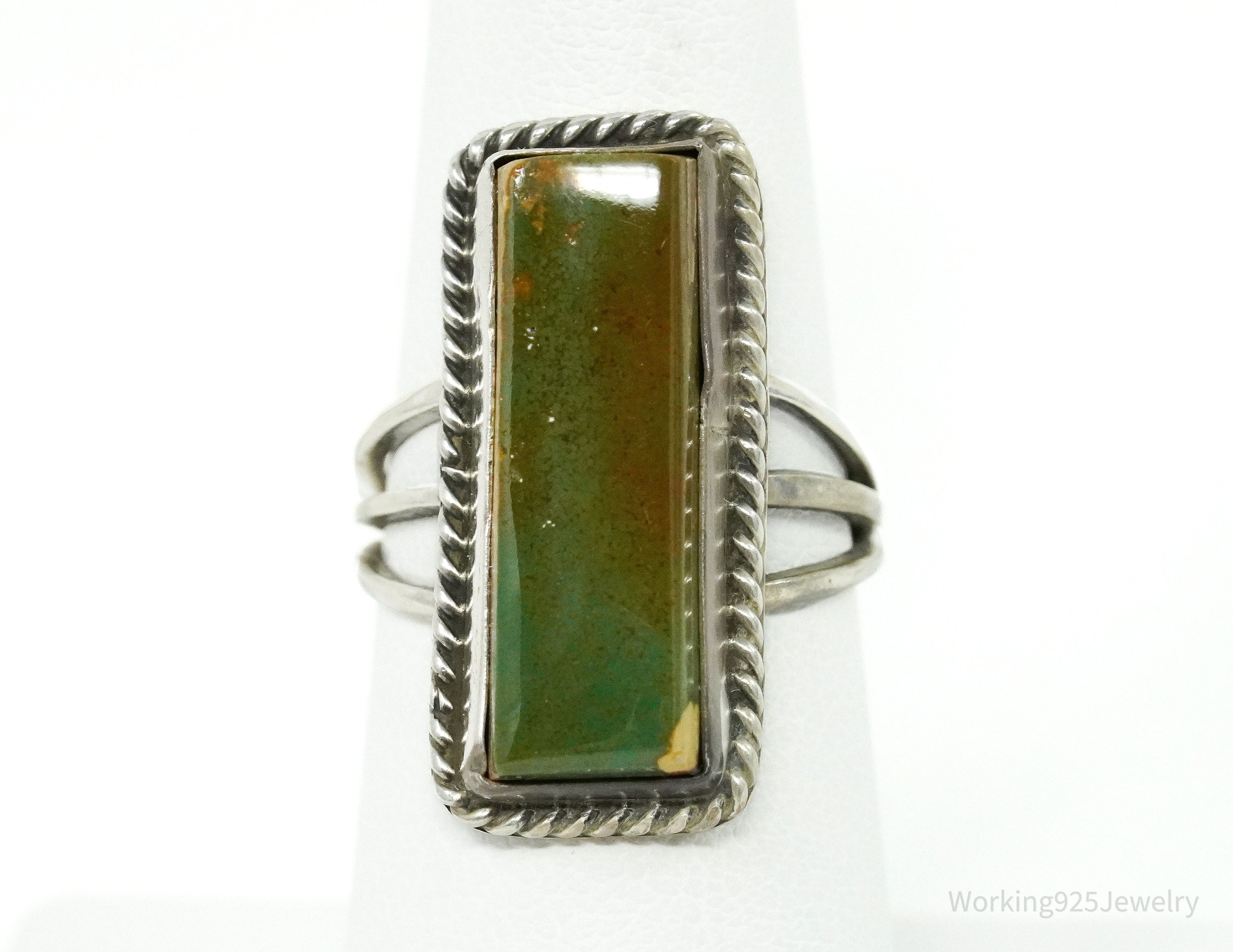 Vintage Native American Turquoise Sterling Silver Ring Size 6.25