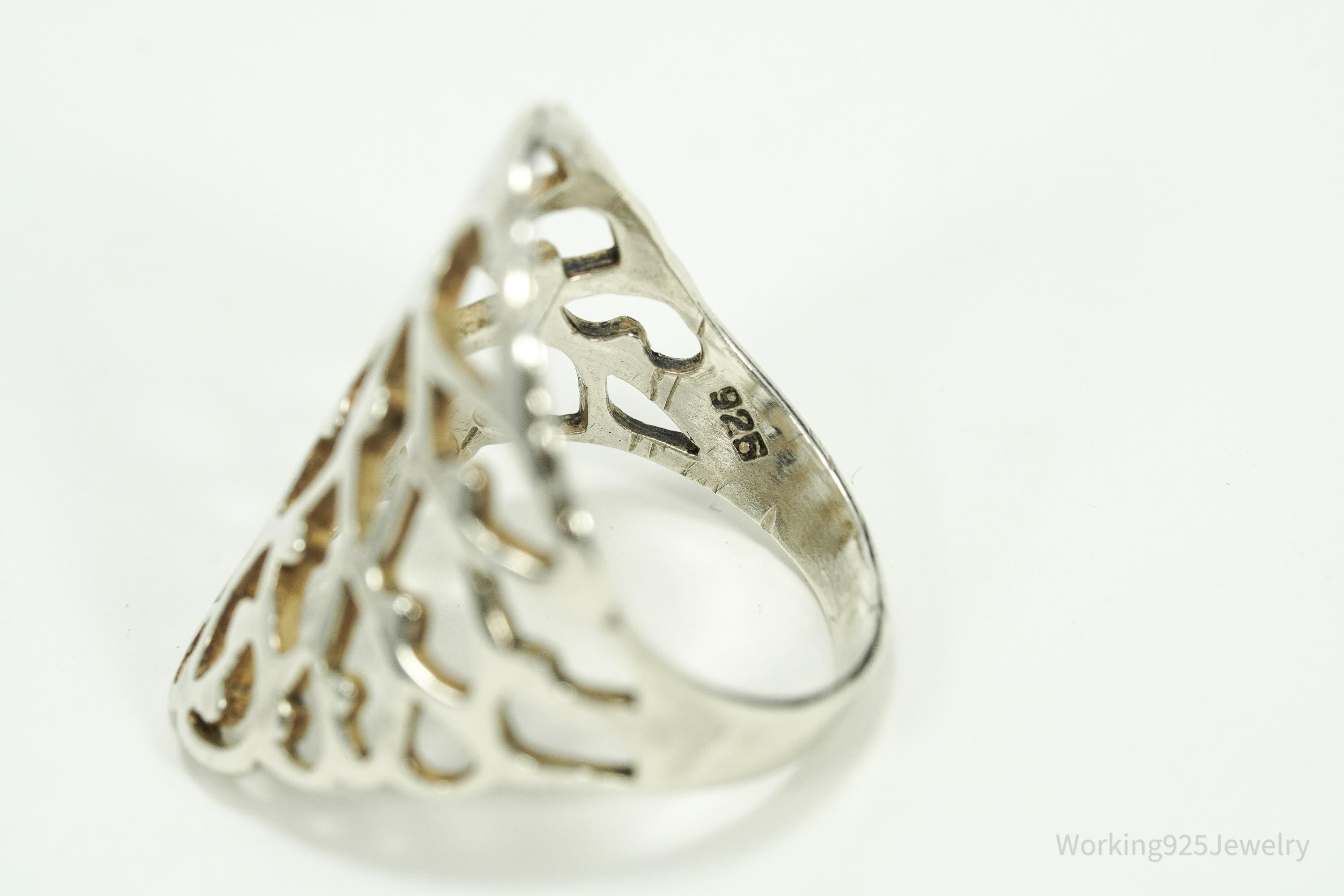 Vintage Tree Of Life Sterling Silver Ring - Size 6