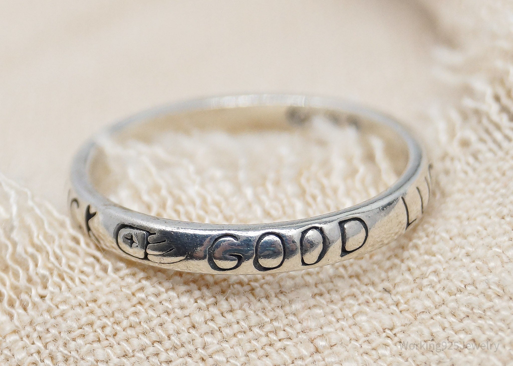 VTG Native Designer Carolyn Pollack Good Luck Sterling Silver Ring - Size 5.25