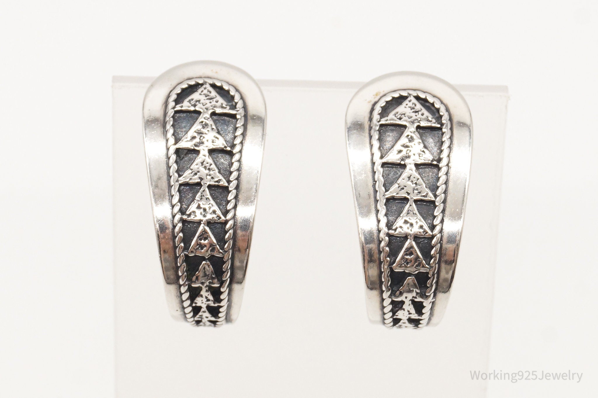 Western Designer Carolyn Pollack Relios RMT Tribal Sterling Silver Earrings