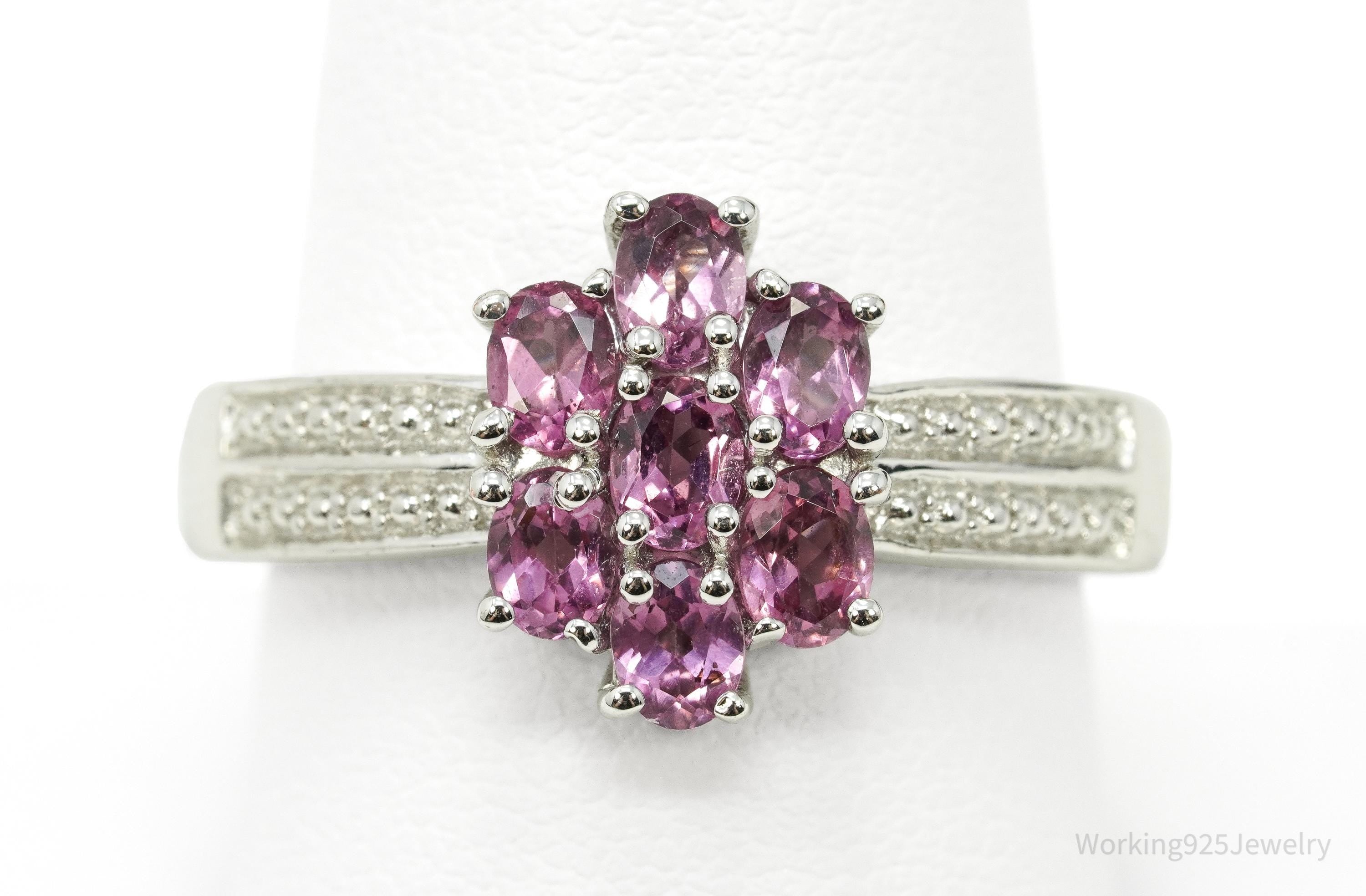 Karis Pink Tourmaline Sterling Silver Ring - Size 9