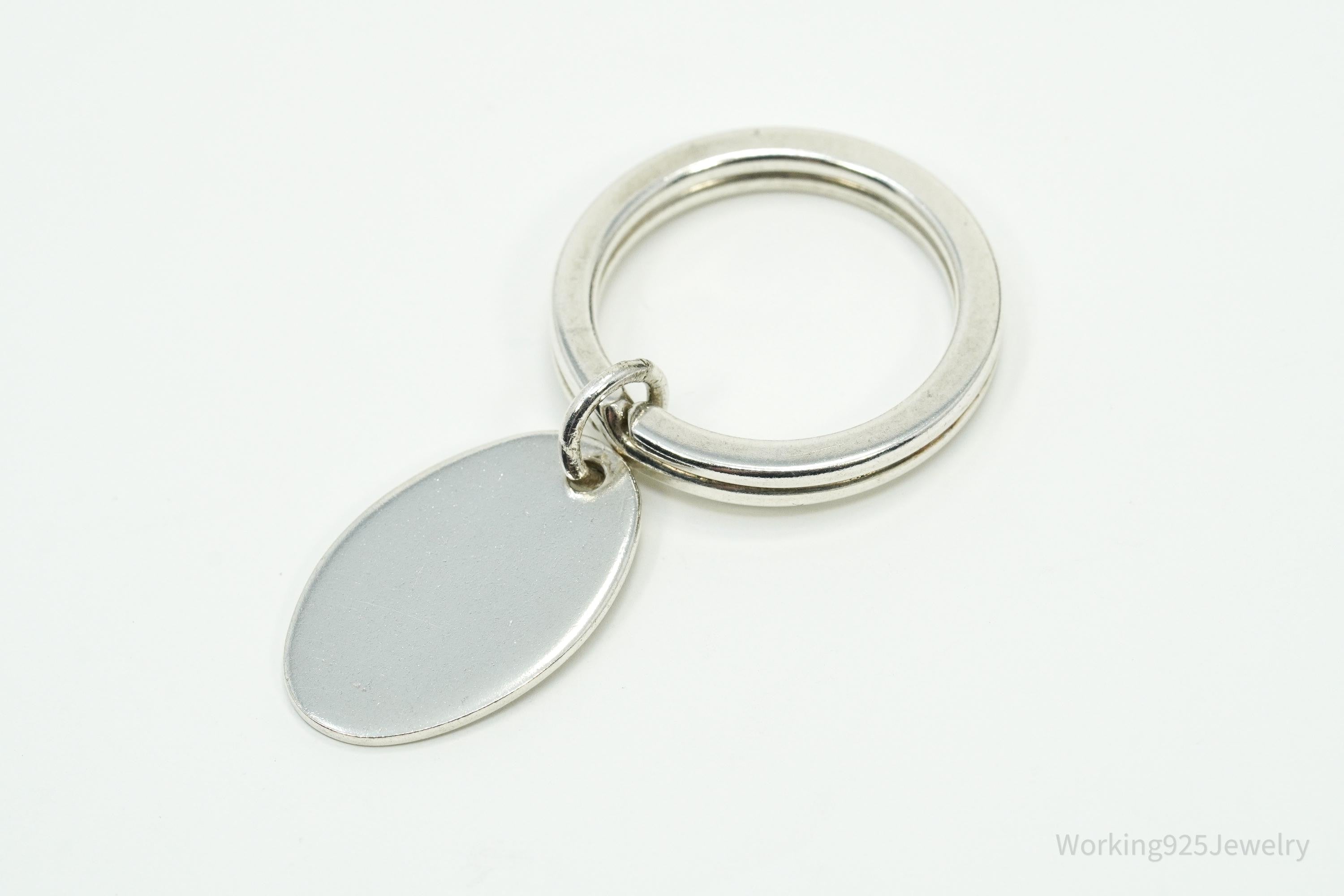 Antique Vintage Engravable Sterling Silver Key Ring