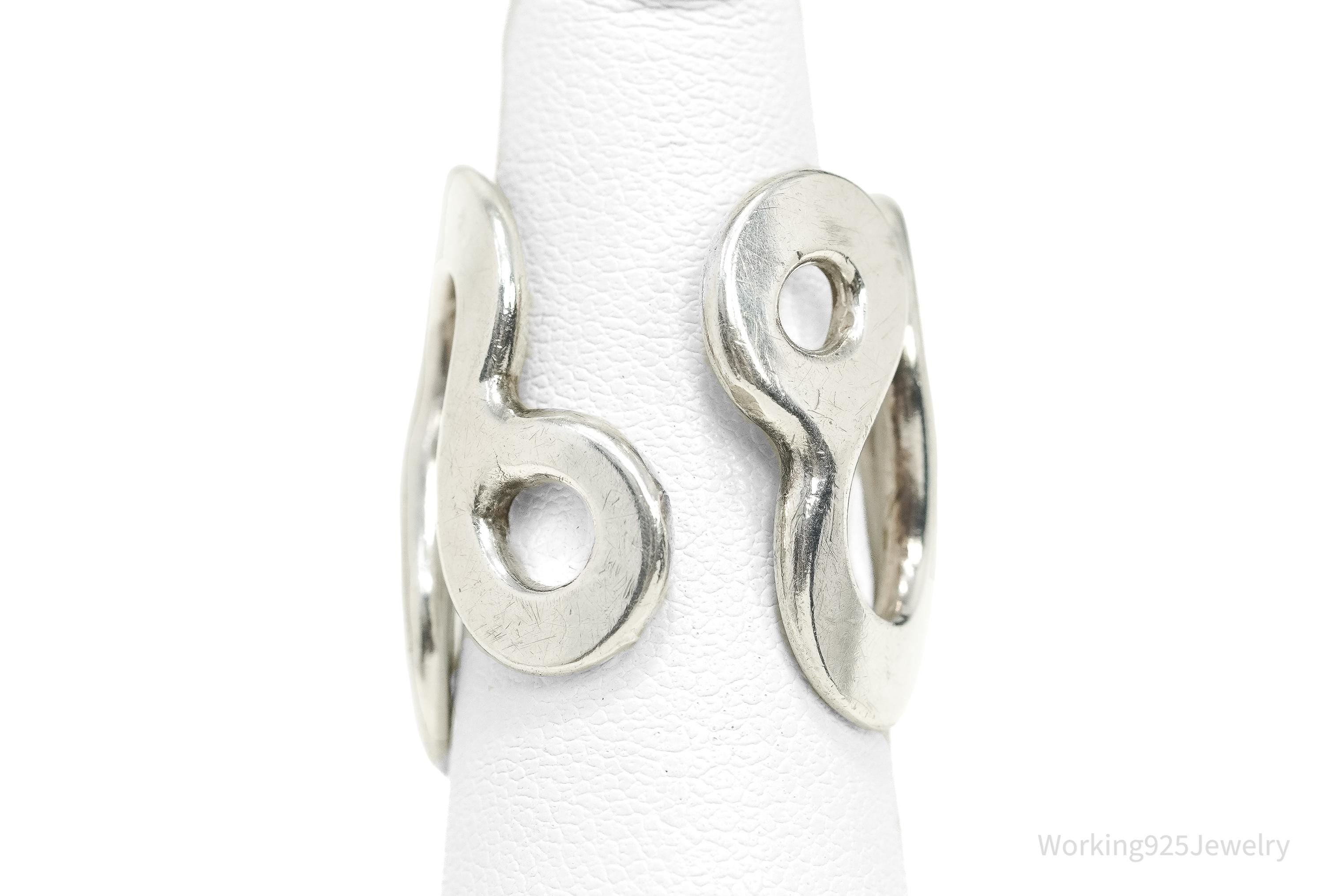 Rare Vintage MCM Norway Modernist Anna Greta Eker AGE Sterling Silver Ring - Size 7.25