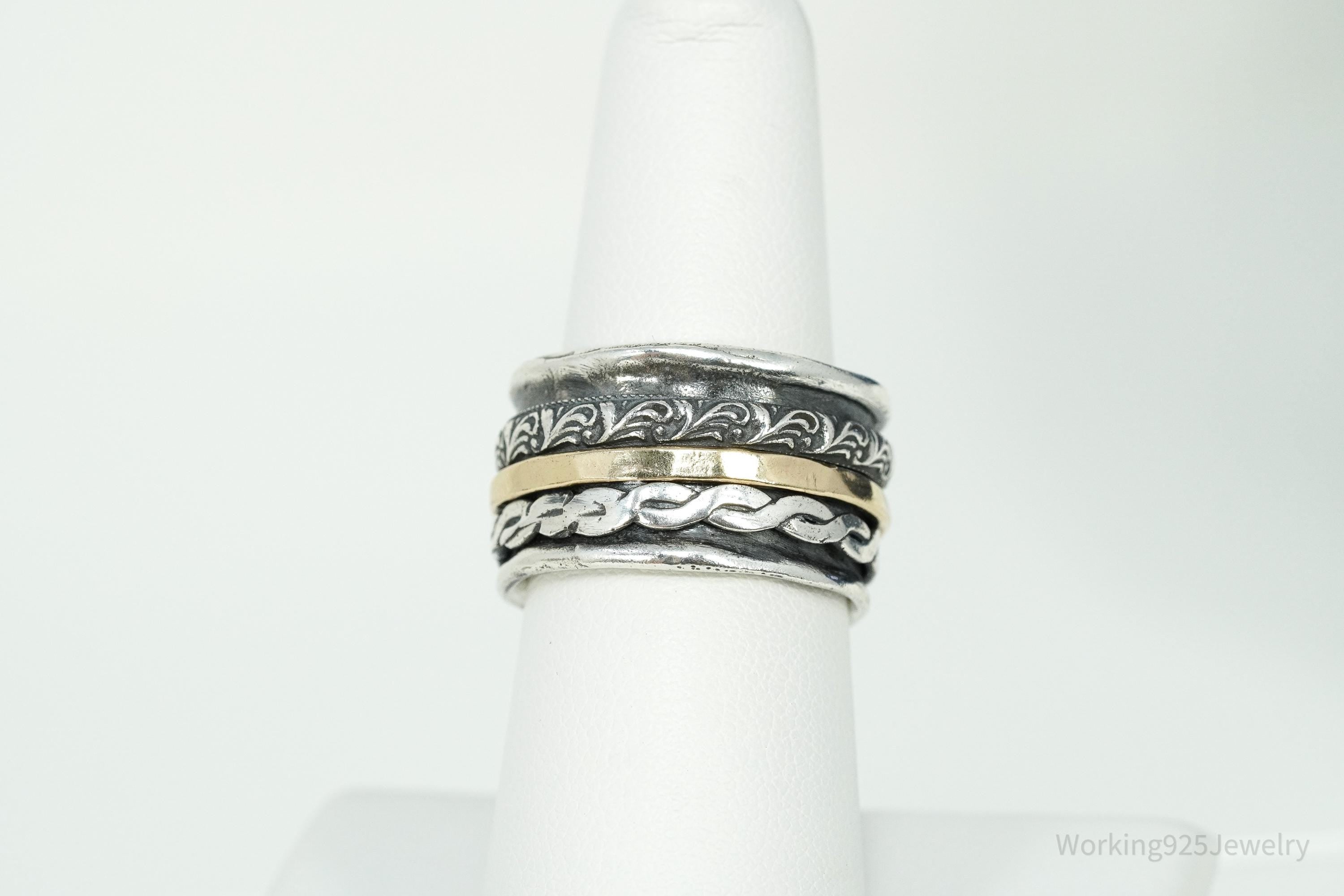 Vintage Gold Vermeil Sterling Silver Spinner Band Ring- Size 7.25