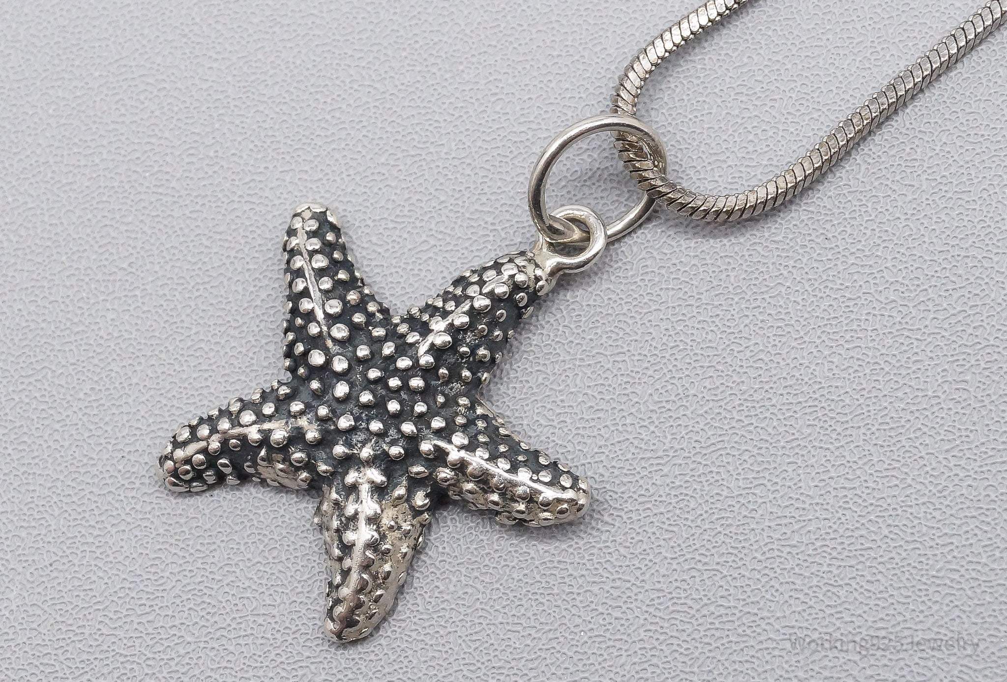 Vintage Starfish Sterling Silver Necklace 16"
