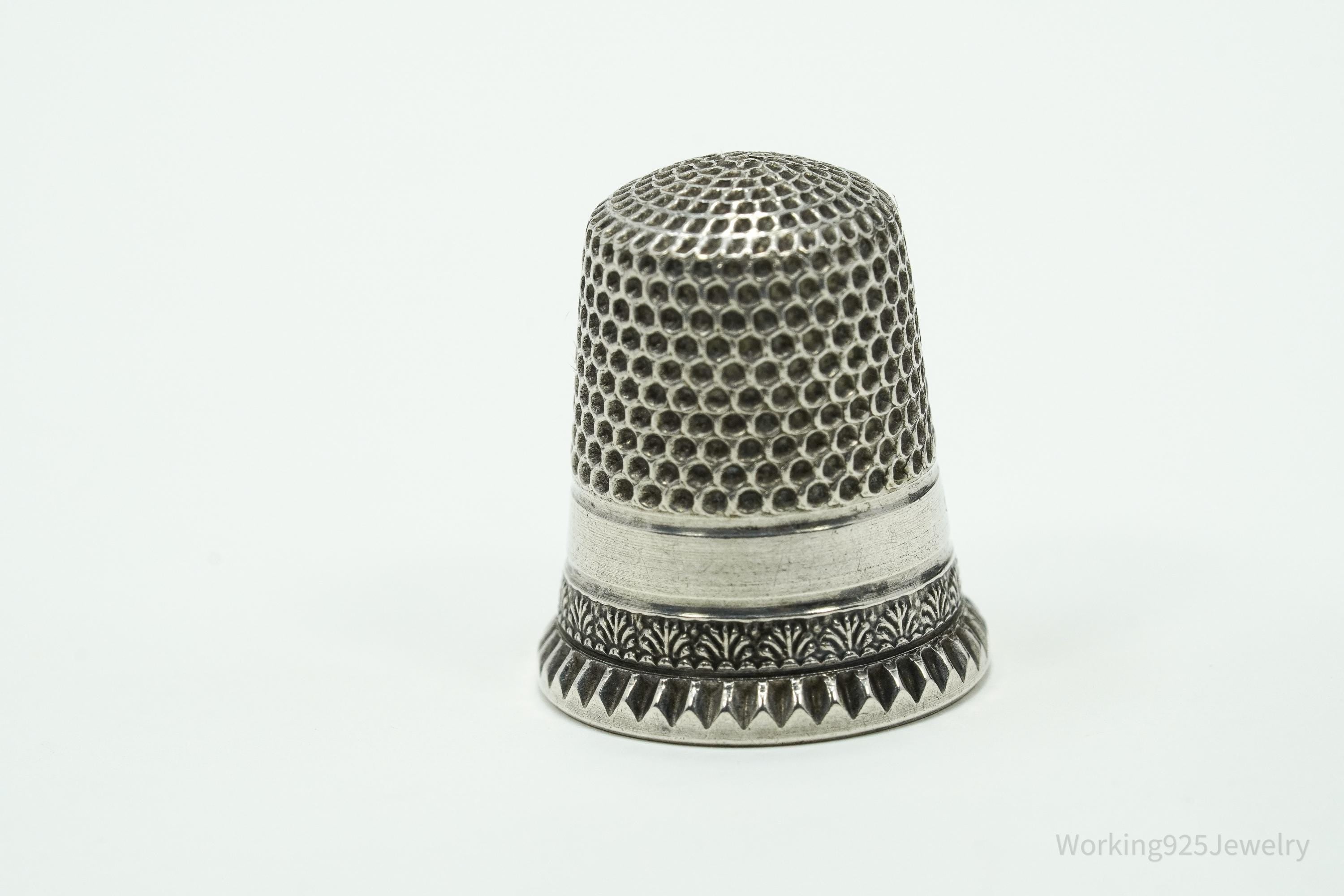 Antique Dome Sterling Silver Thimble Size 4