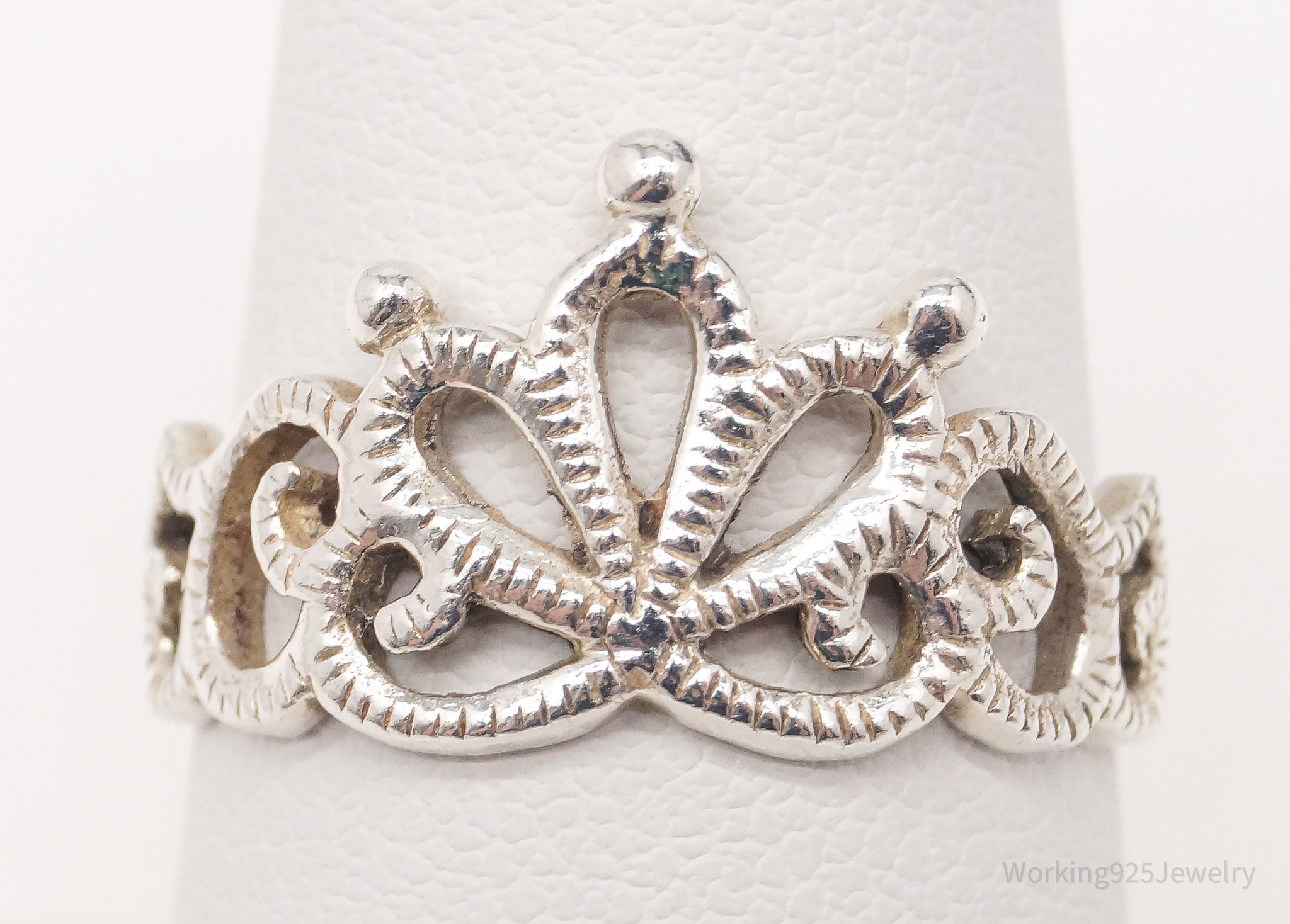 Vintage Crown Sterling Silver Ring - Size 7.75