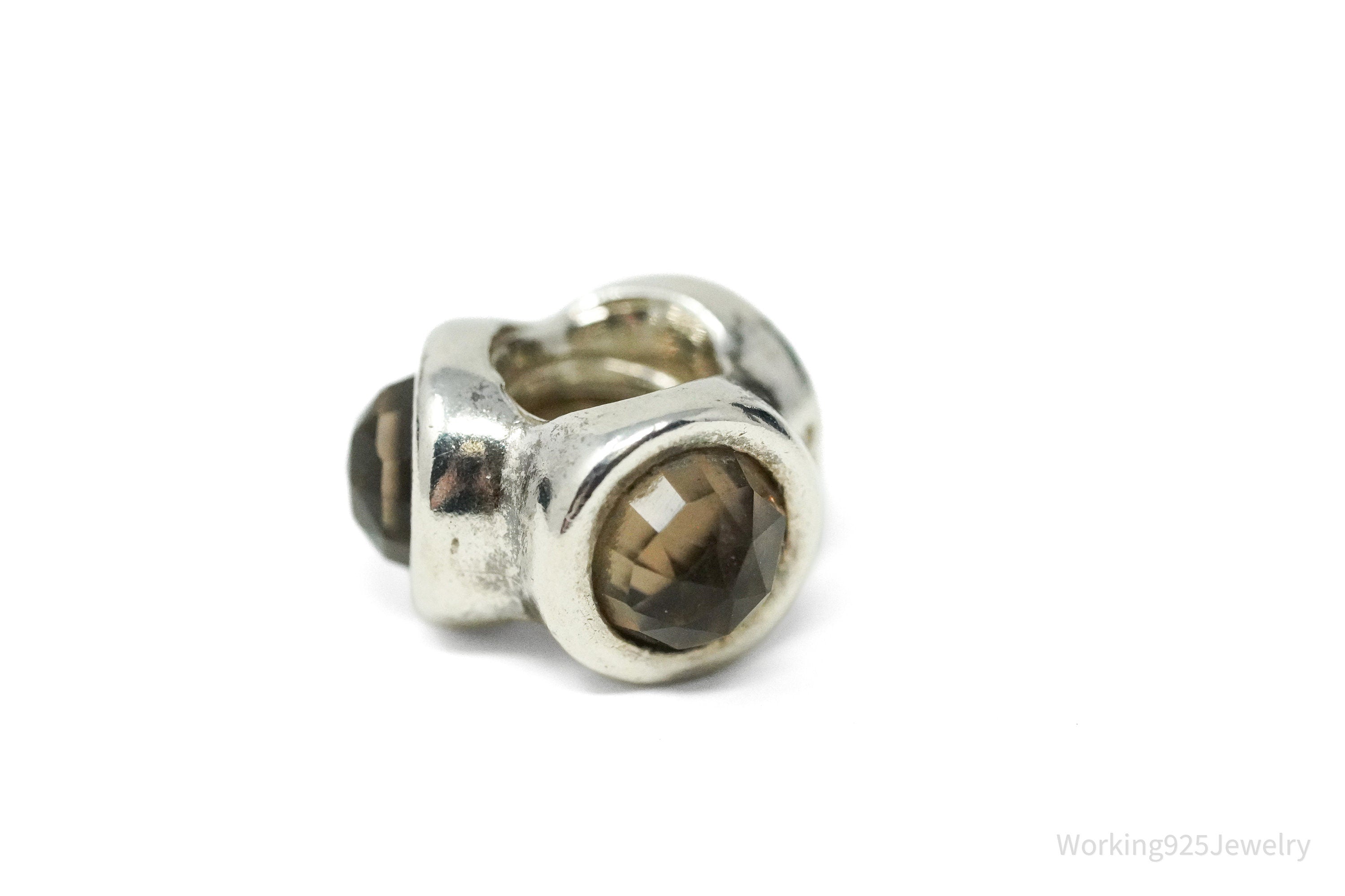 Retired Authentic Designer Pandora Smoky Quartz Sterling Silver Charm