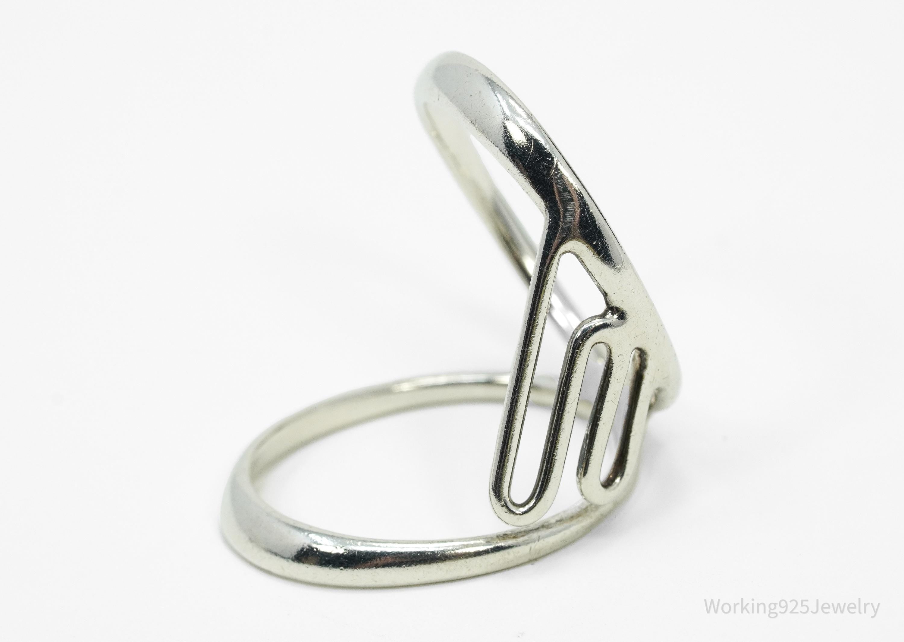 Vintage Thumb Splint Hyperextension Arthritis Silver Ring - Size 9.25