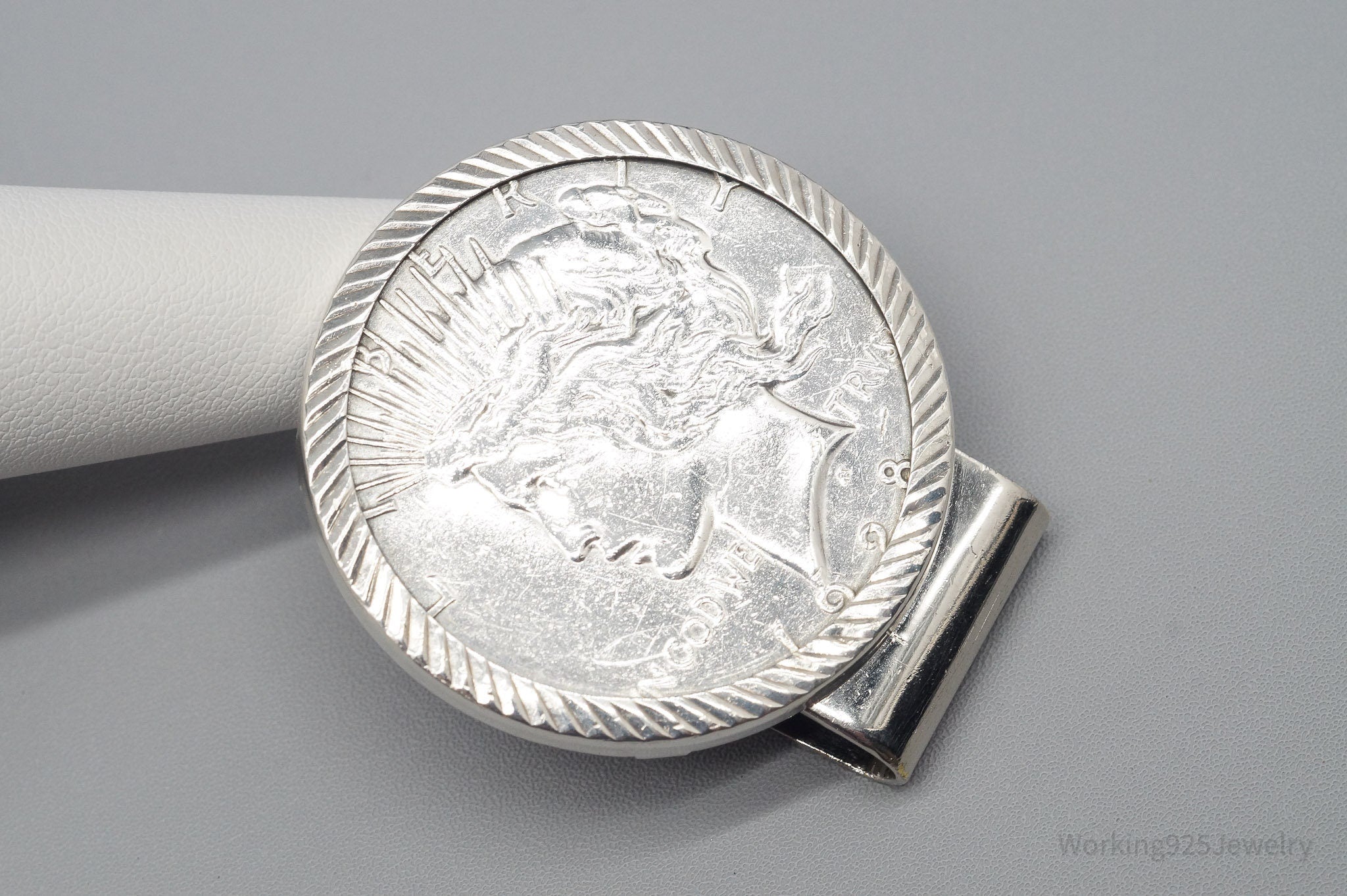 Vintage 1928 Peace Silver Dollar Coin Silver Money Clip