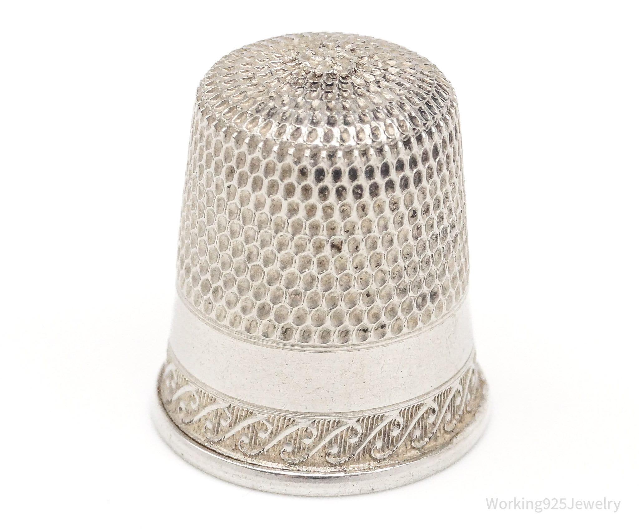 1800s Antique Simons Bros & Co Sterling Silver Thimble Size 6