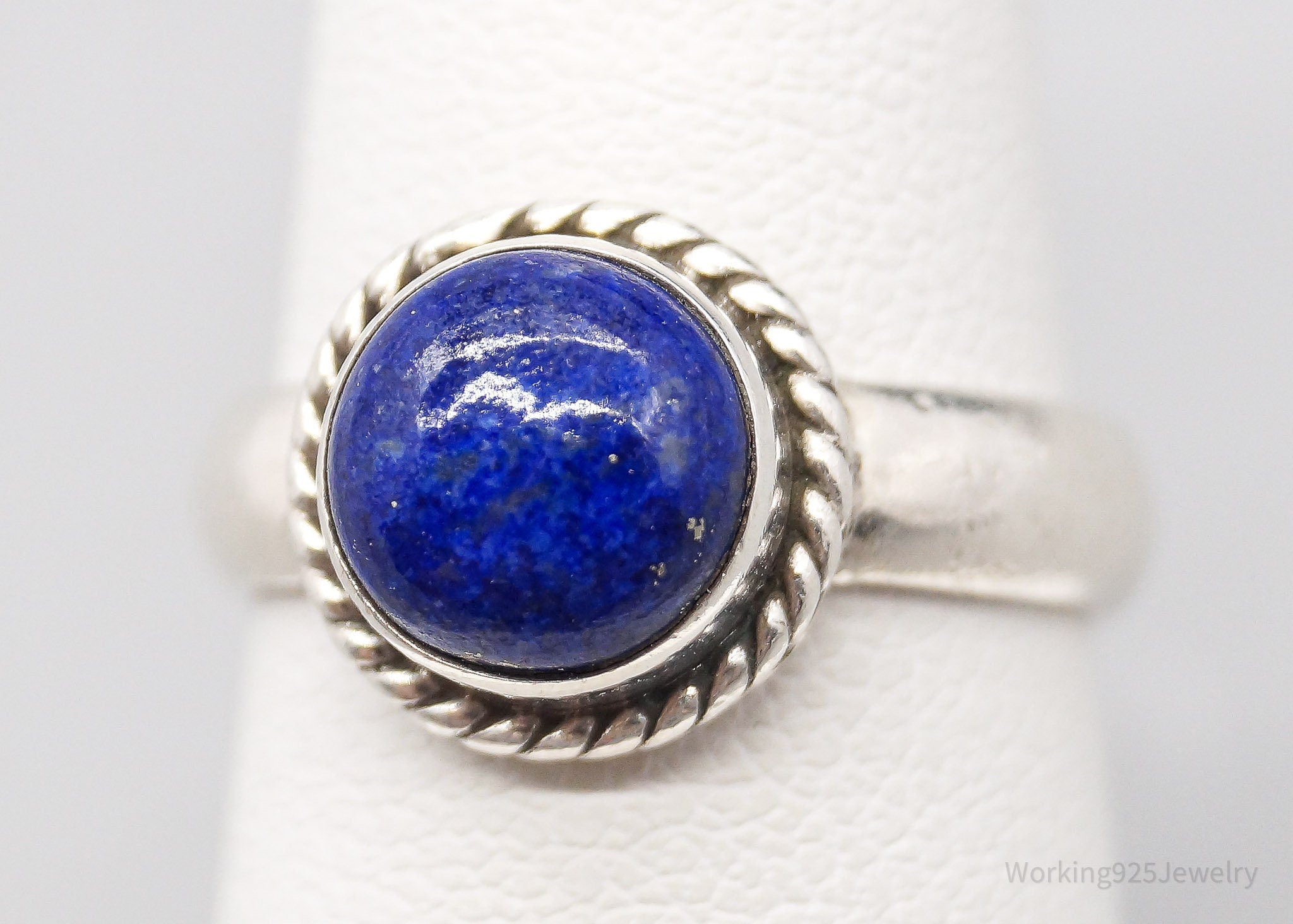 Vintage Lapis Lazuli Sterling Silver Ring - Size 6