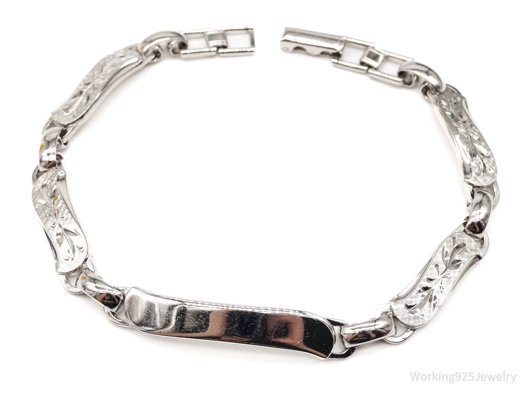 Vintage LaMode Name ID Bar Sterling Bracelet | Working 925 Jewelry