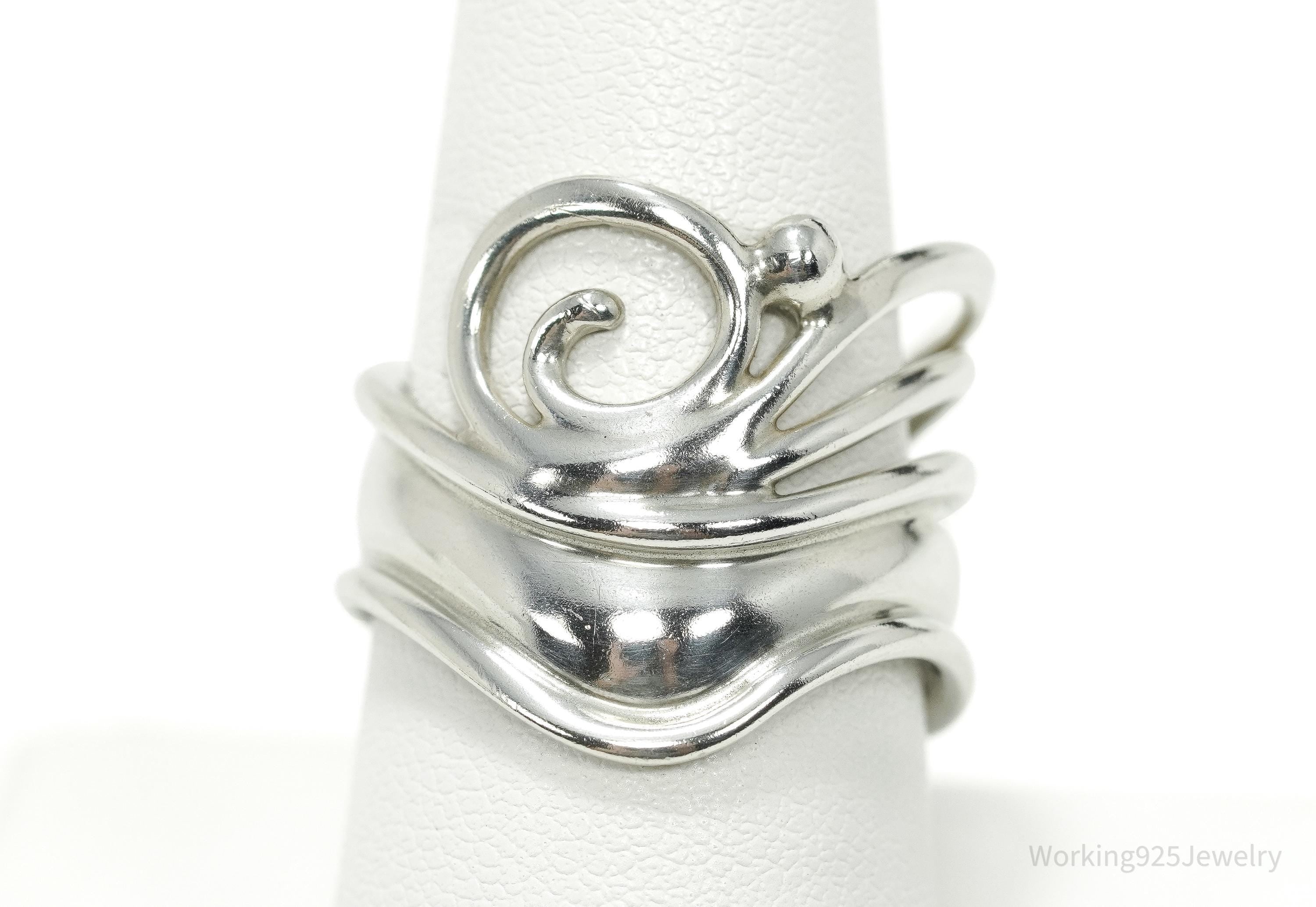 Vintage Danish Modernist Janina Sterling Silver Ring - Size 9.25