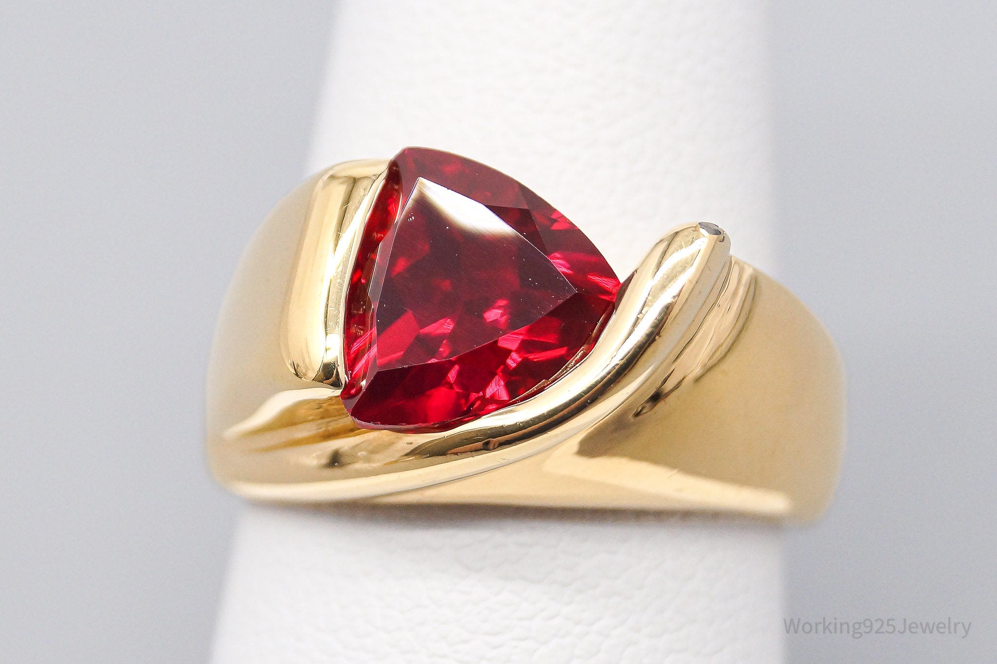 UTC Lab Ruby Gold Over Sterling Silver Ring - Size 7