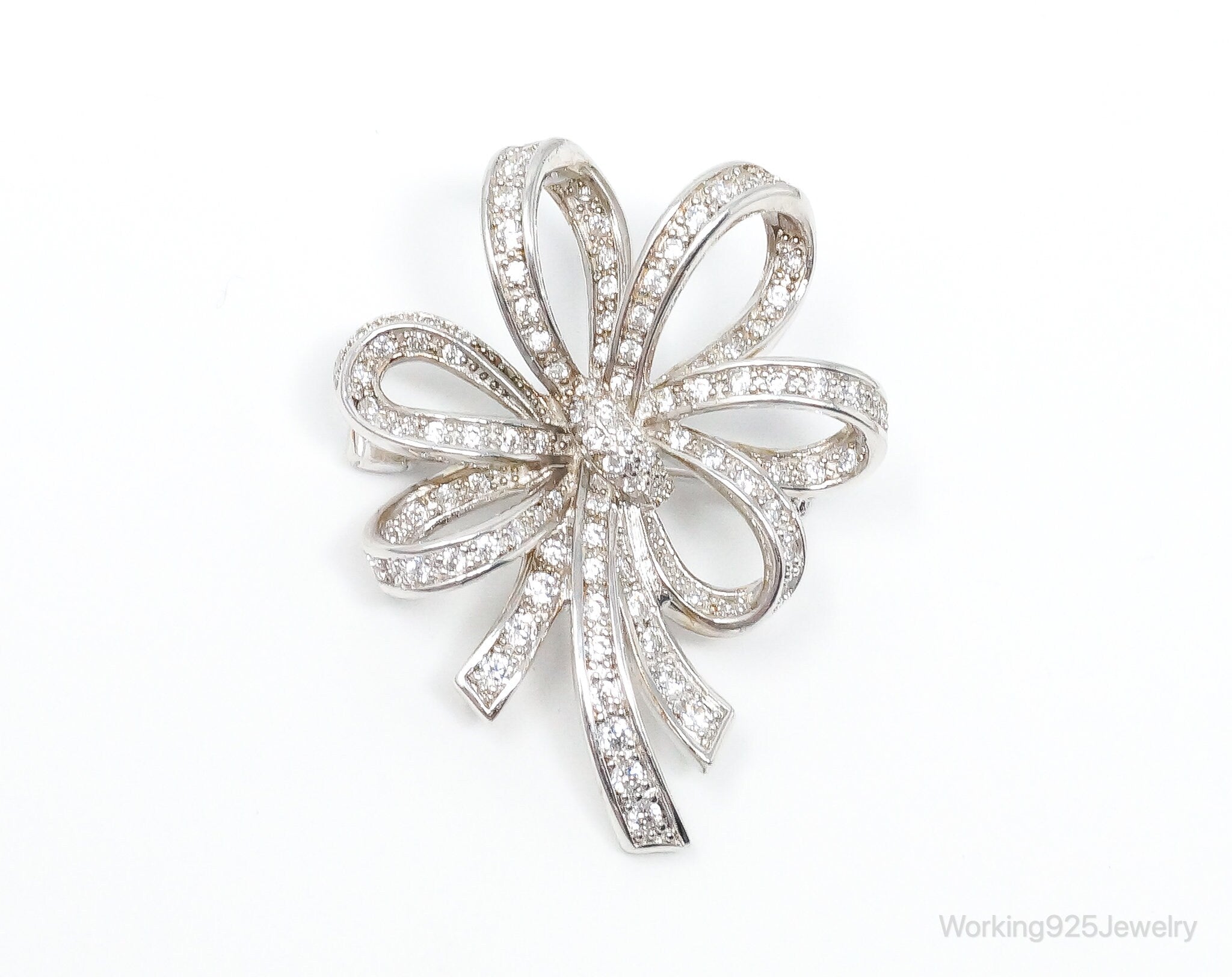 Vintage Designer ESPO Joesph Esposito Cubic Zirconia Art Deco Sterling Brooch