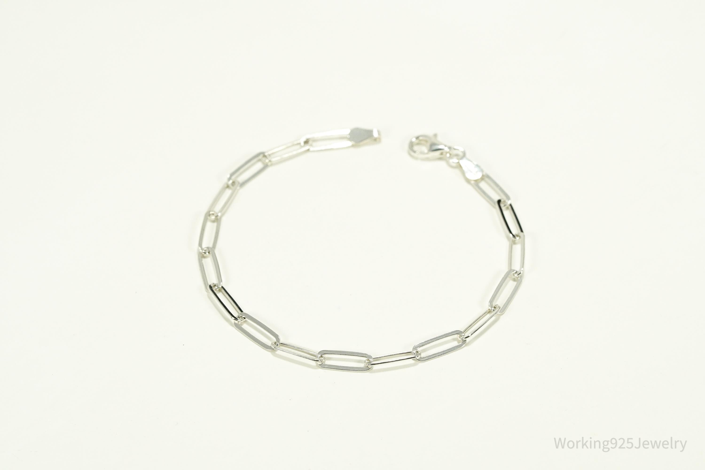 Vintage Italian Dyaderma Chain Link Sterling Silver Bracelet - 7"