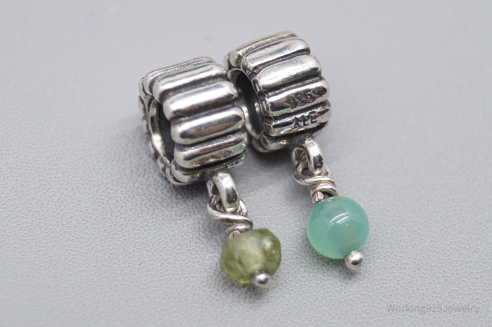 Retired Authentic Pandora Peridot Chrysoprase August May Sterling Silver Charms