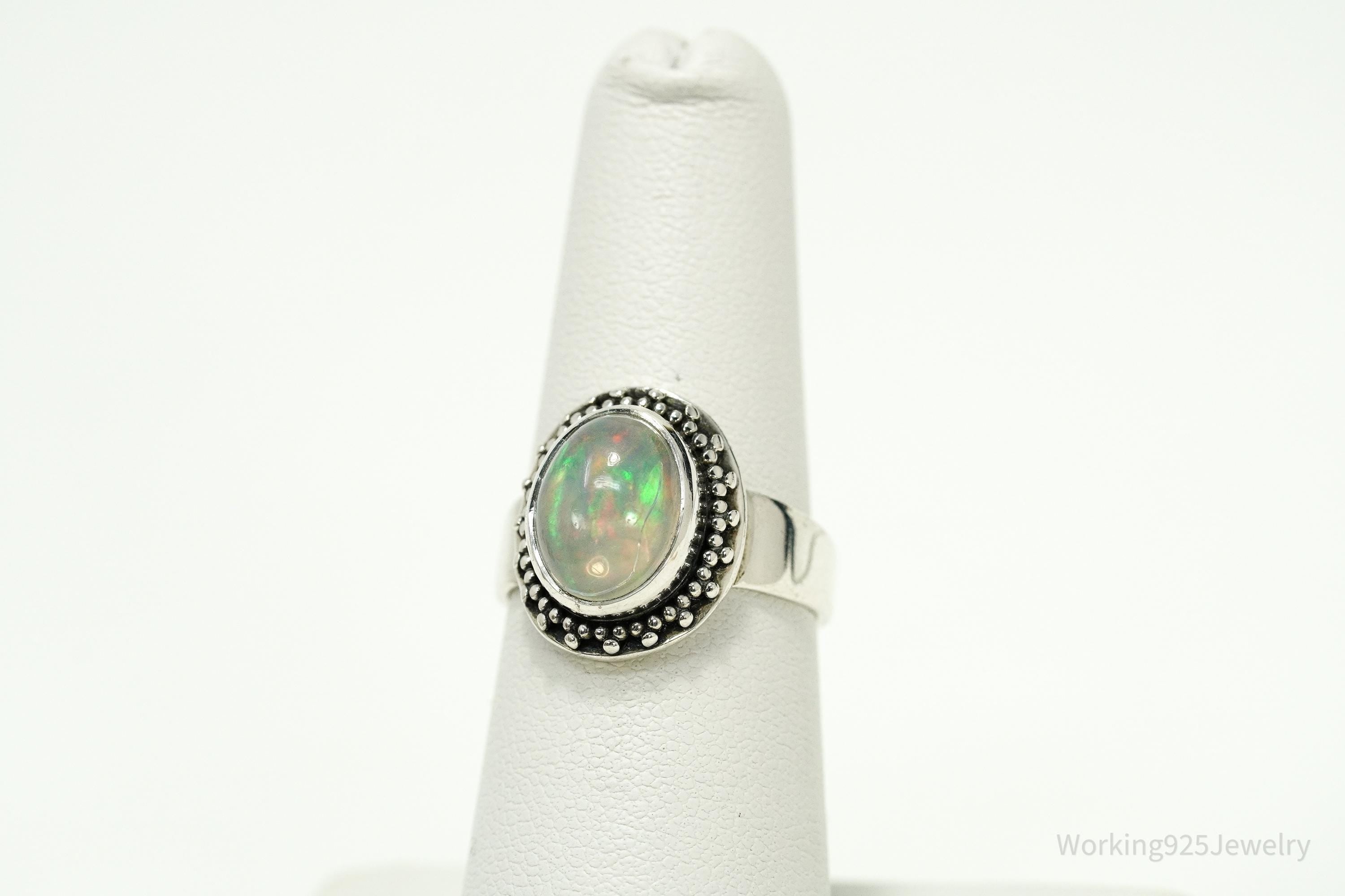 Vintage Opal Sterling Silver Ring - Size 6.5
