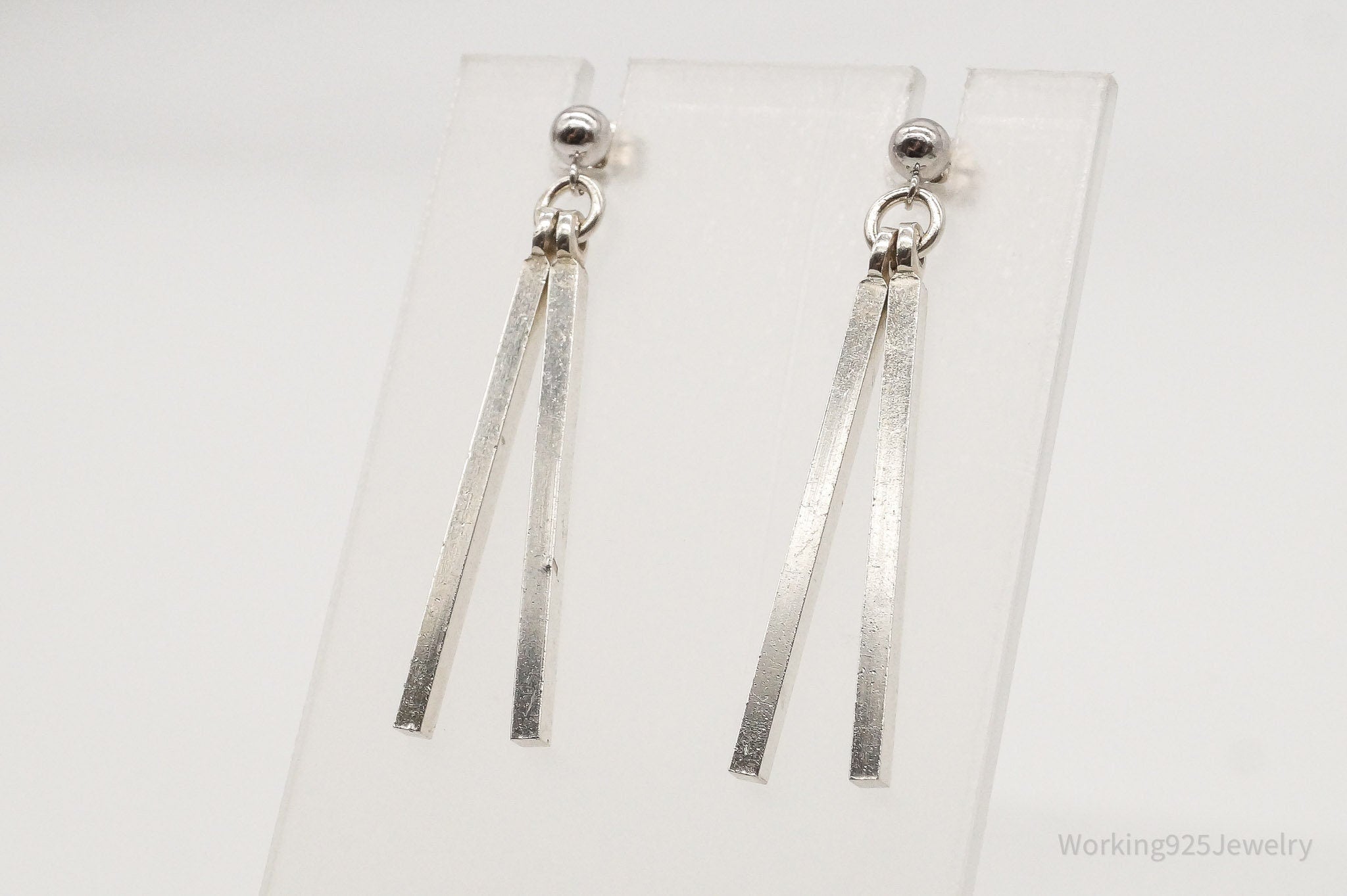 RARE Vintage Denmark Modernist Nils Erik Sterling Silver Earrings