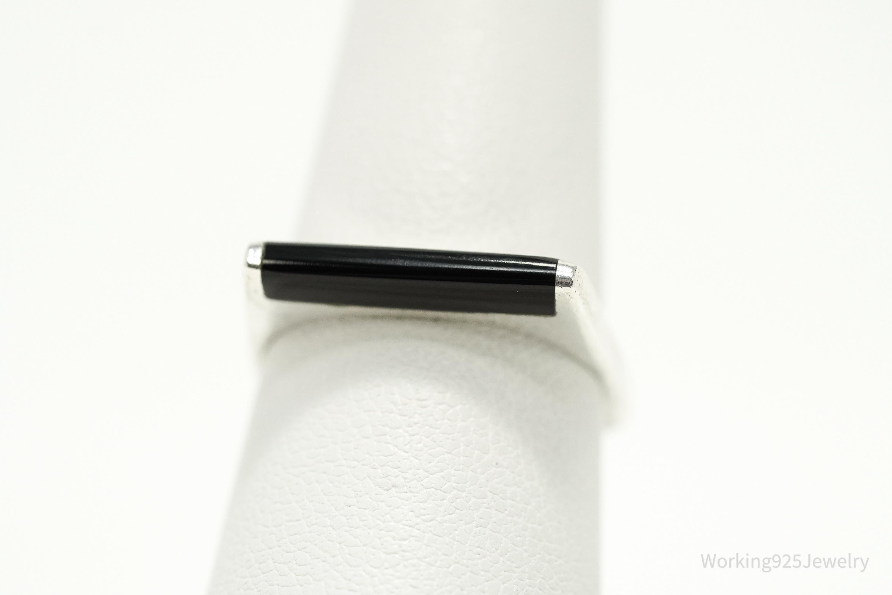 Vintage Black Onyx Sterling Silver Ring - Size 7