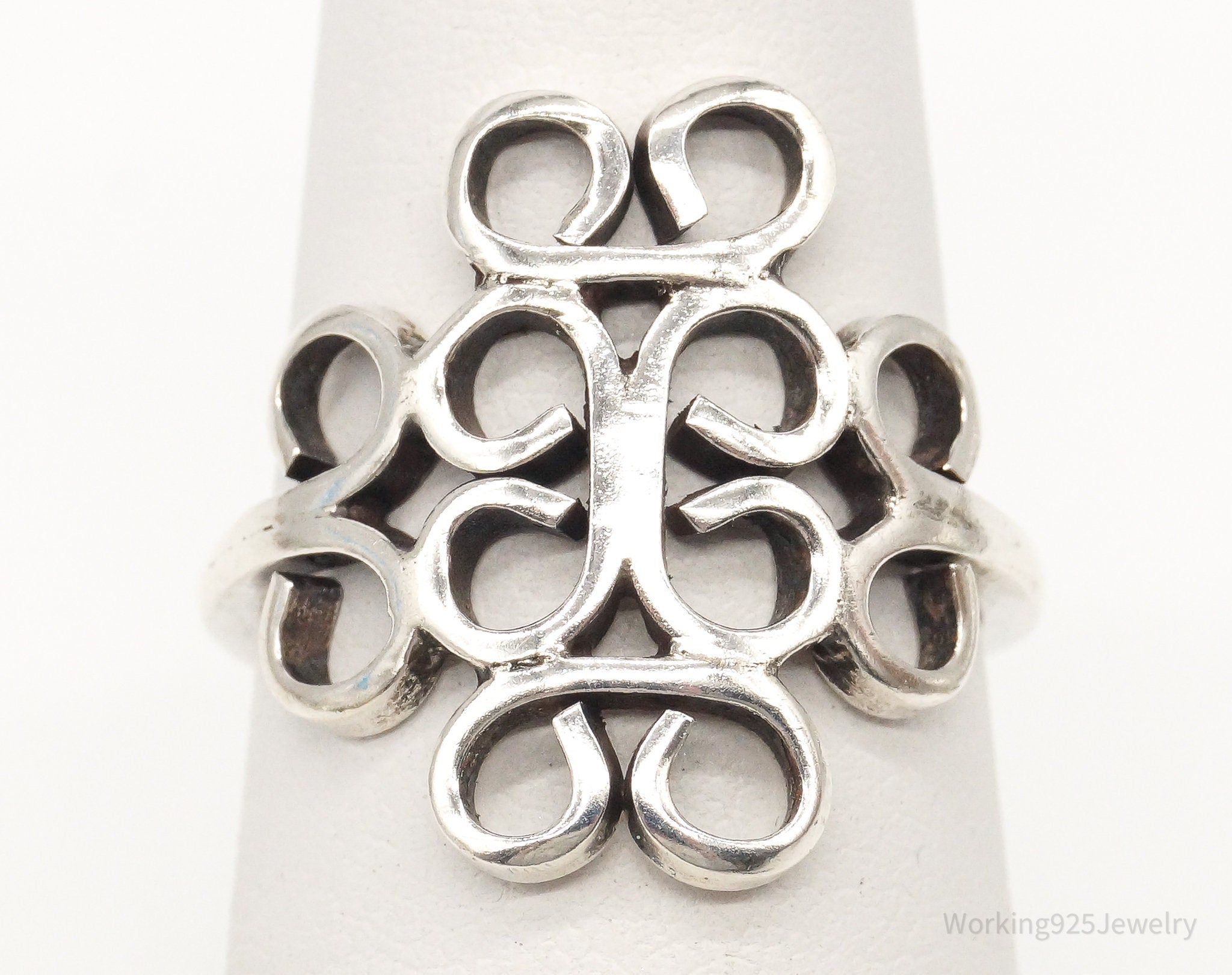 Vintage Mexico LMV Modernist Sterling Silver Ring - Size 6