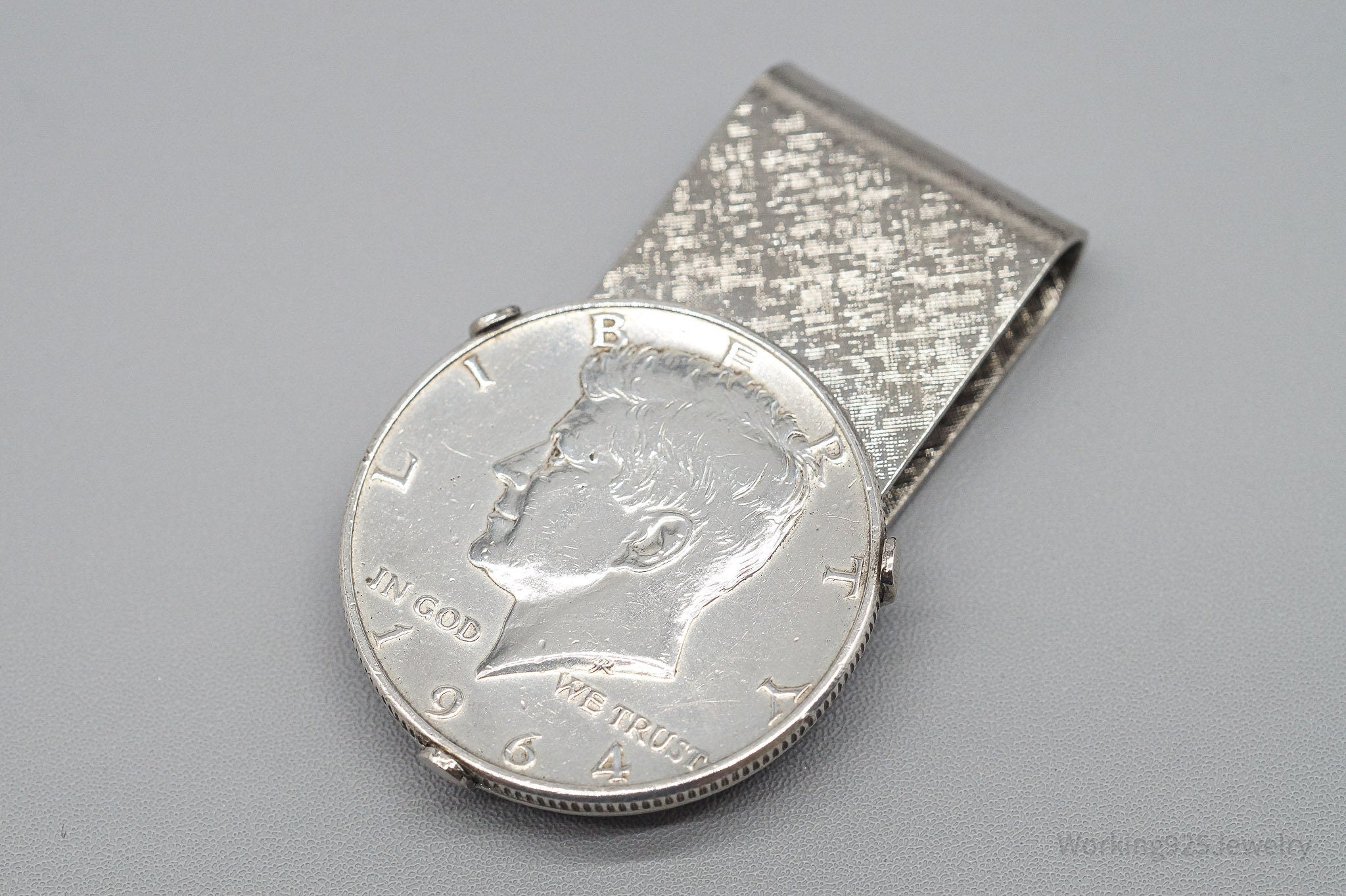 Vintage 1964 Silver Kennedy Half Dollar Coin Silver Money Clip