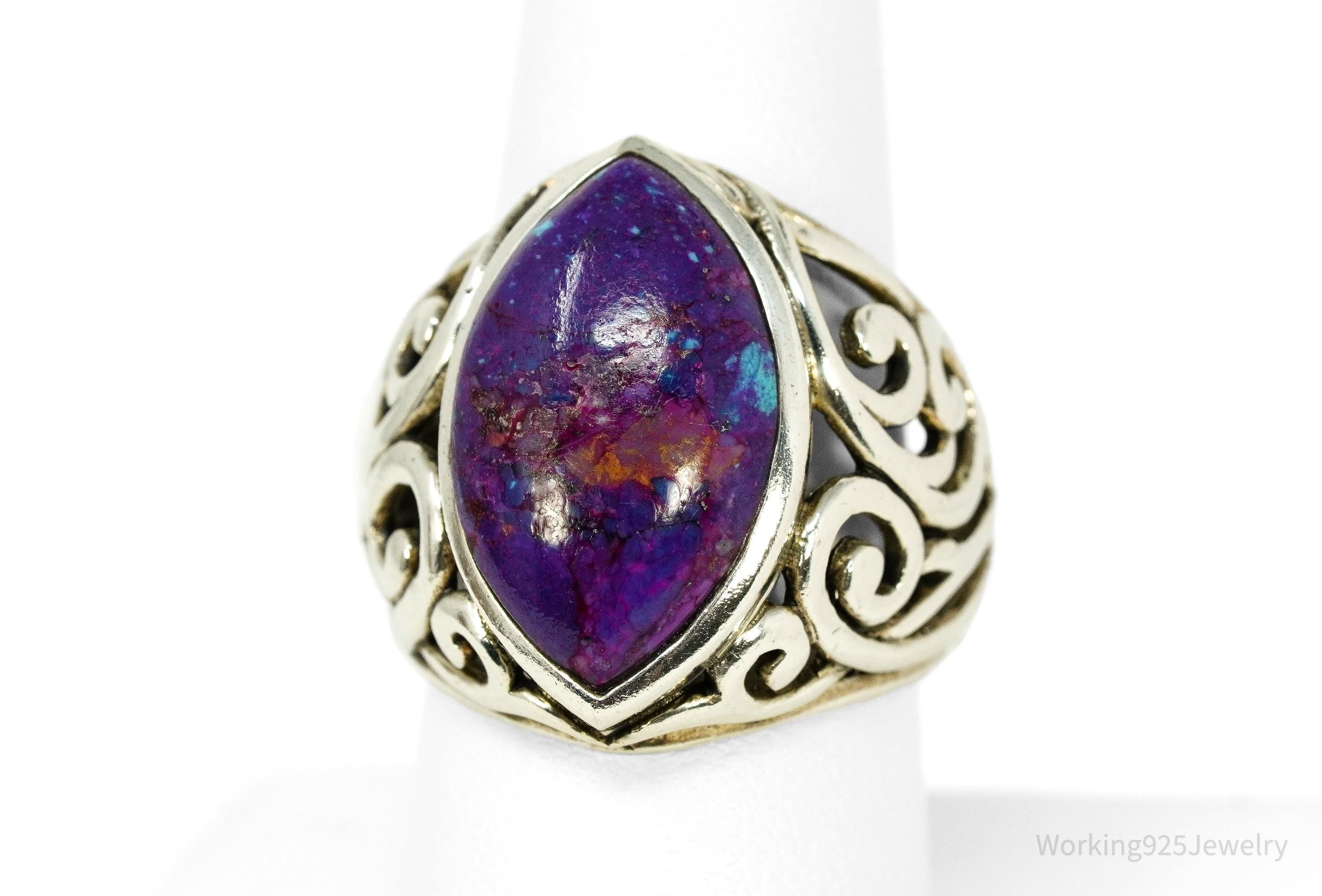 Vintage NK Purple Mojave Turquoise Sterling Silver Ring - Size 9