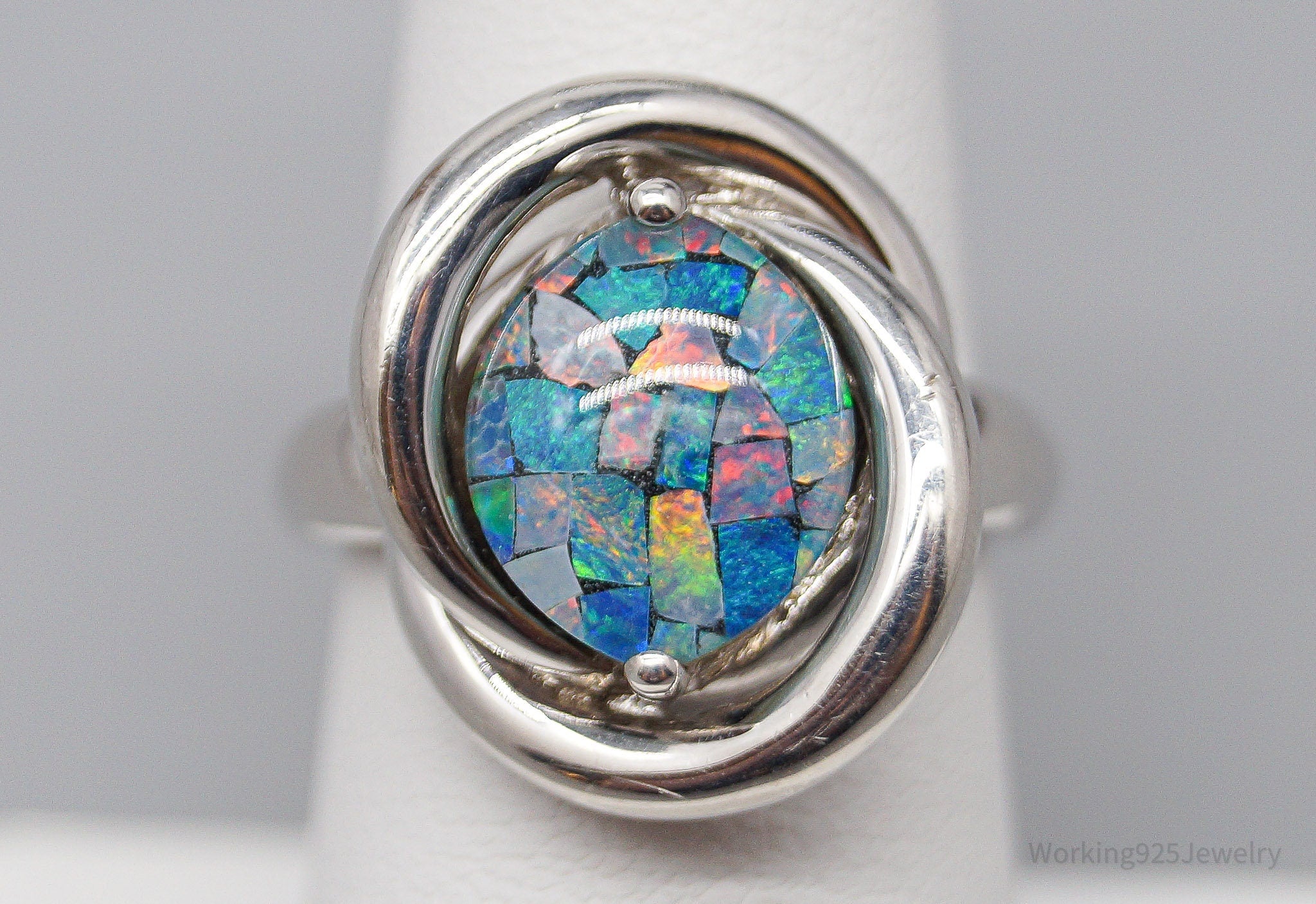 Vintage KN Opal Sterling Silver Ring - Size 7