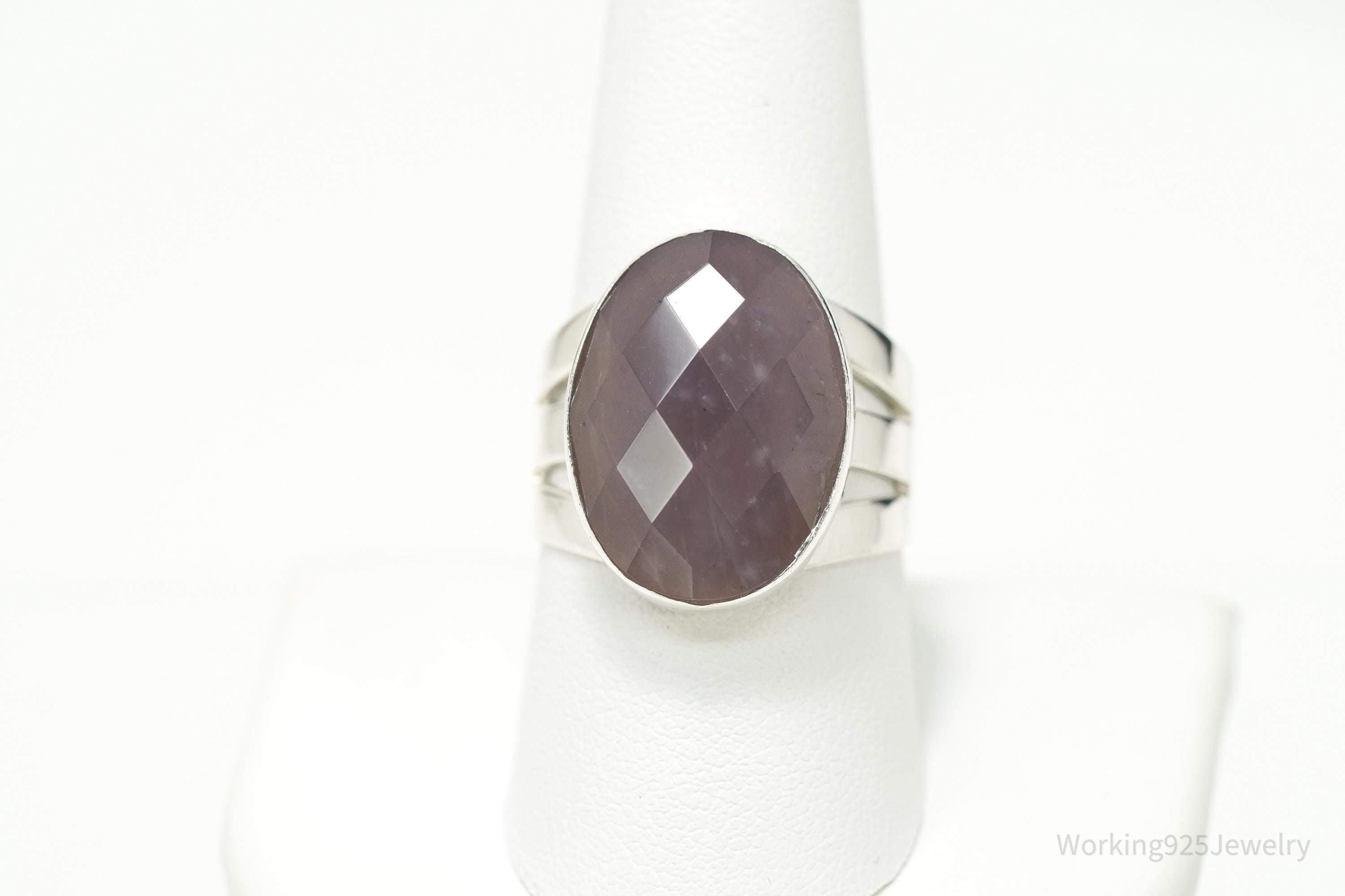 Vintage Desert Rose Trading Co Checkerboard Quartz Sterling Silver Ring - Size 9