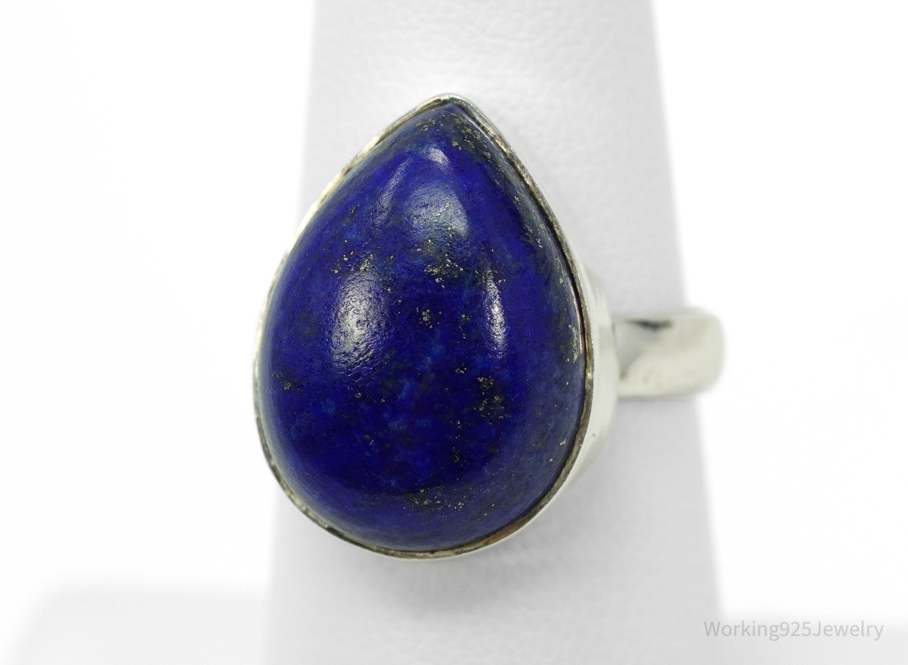 Vintage Lapis Lazuli Sterling Silver Ring - Size 7.25