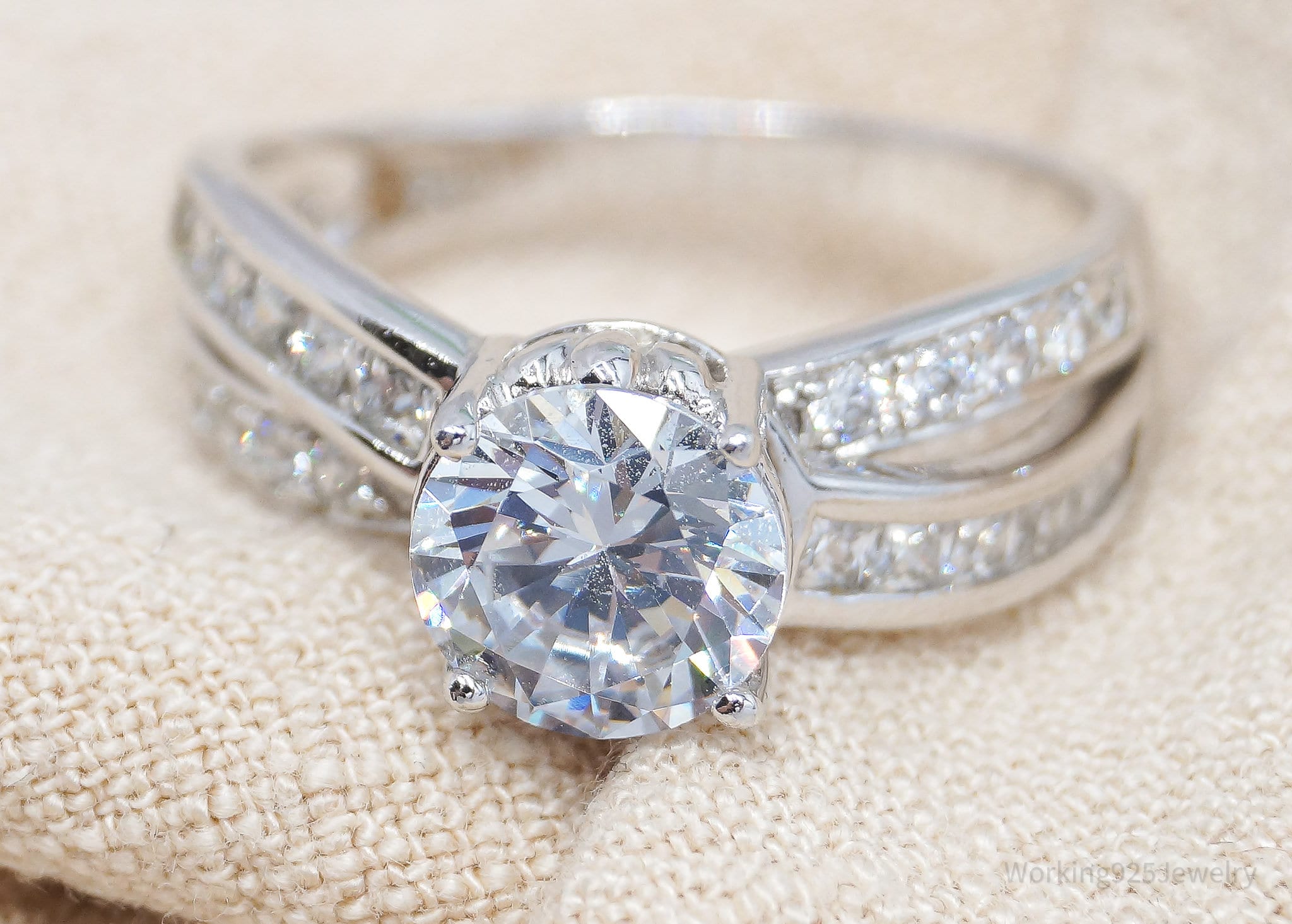 JTV PAJ Cubic Zirconia Sterling Silver Ring - Size 9.75