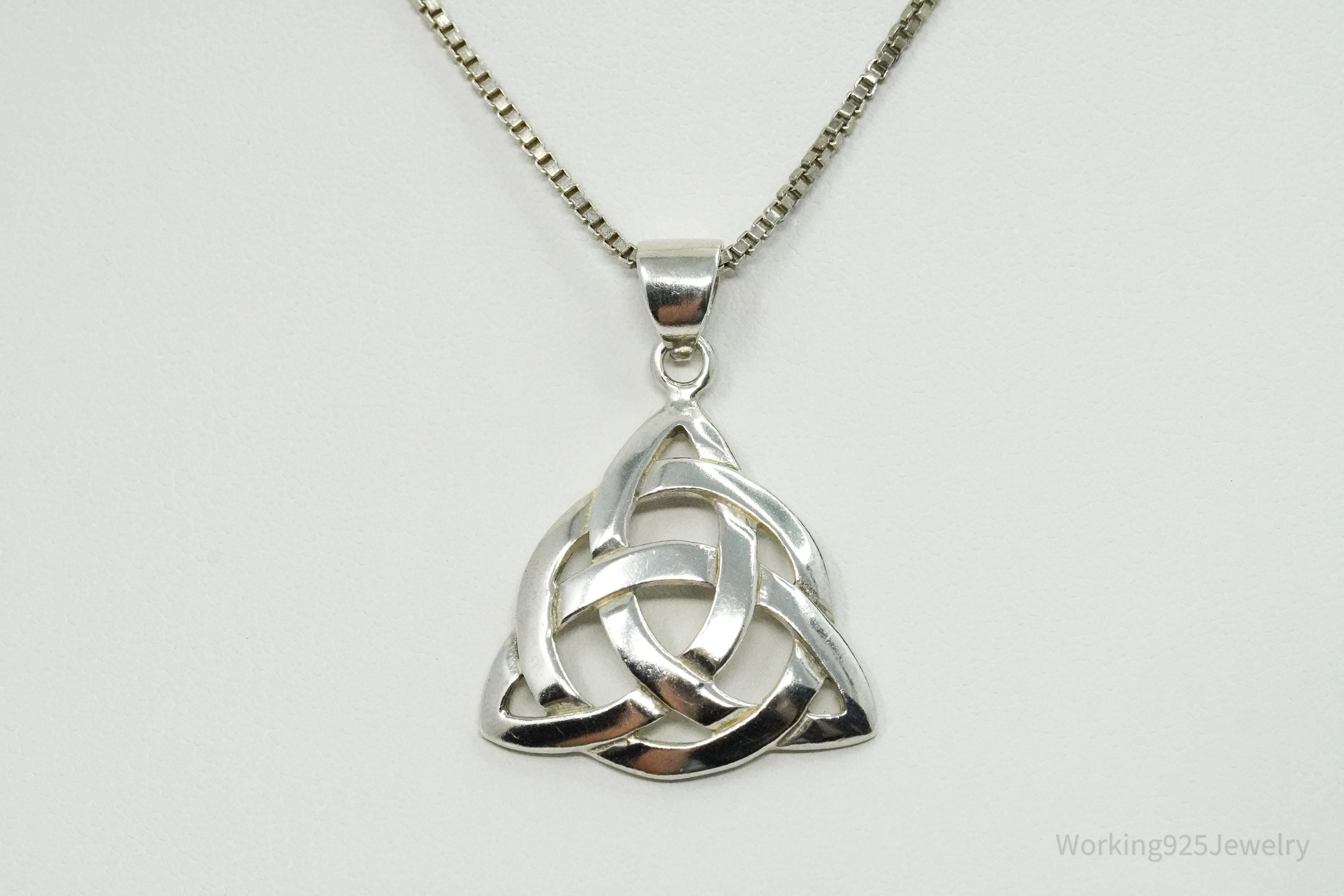 Vintage Celtic Knot Sterling Silver Necklace 24"