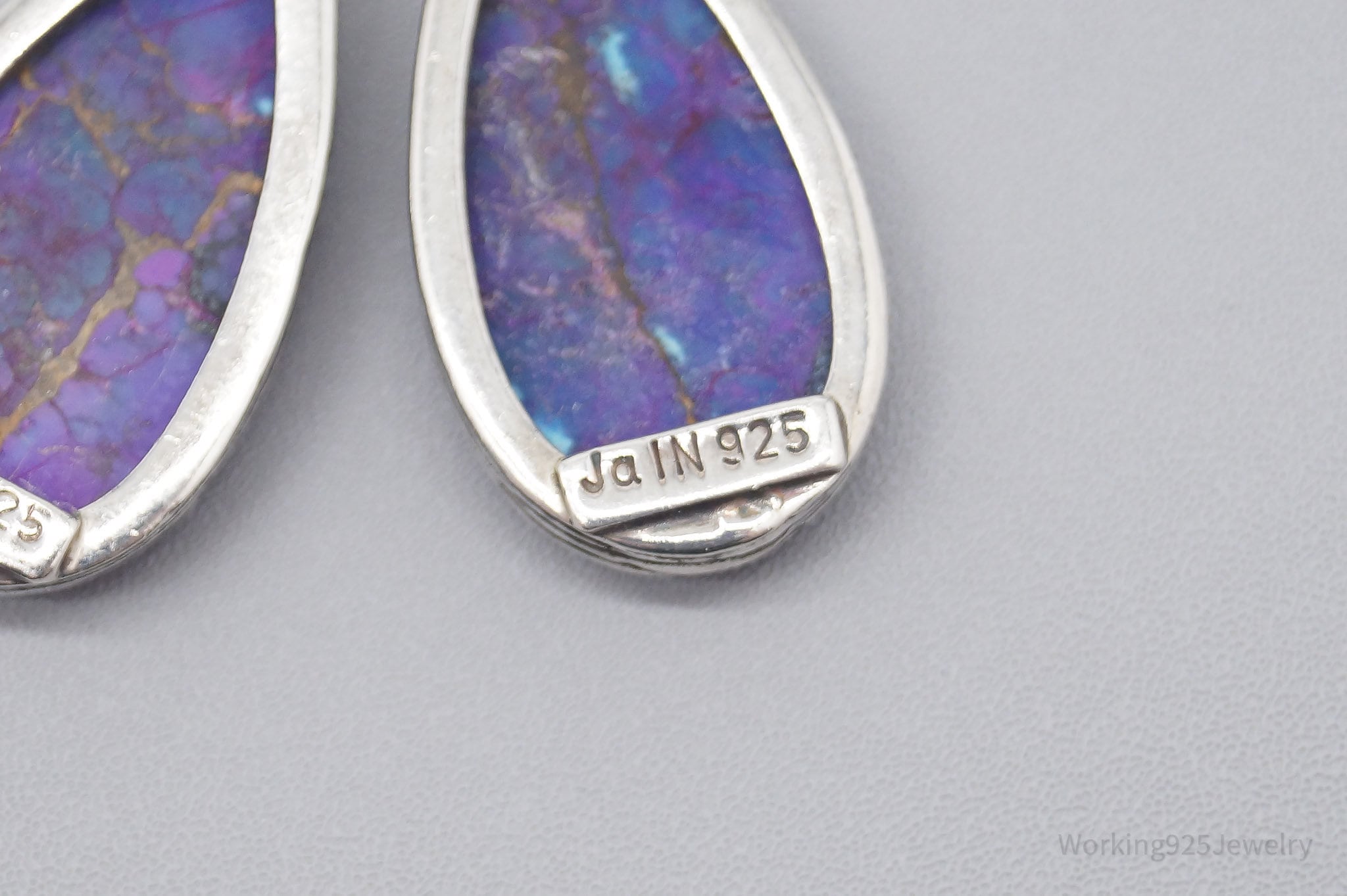 Vintage Purple Mojave Turquoise Sterling Silver Earrings