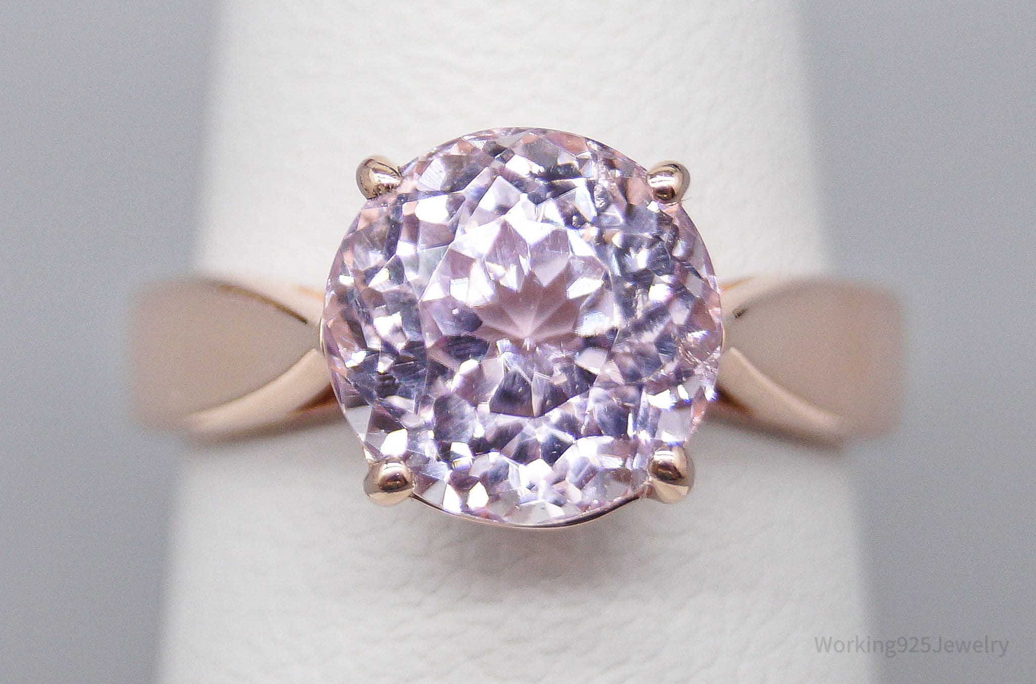 JTV BBJ Pink Kunzite 18K Rose Gold Over Sterling Silver Ring - Size 5