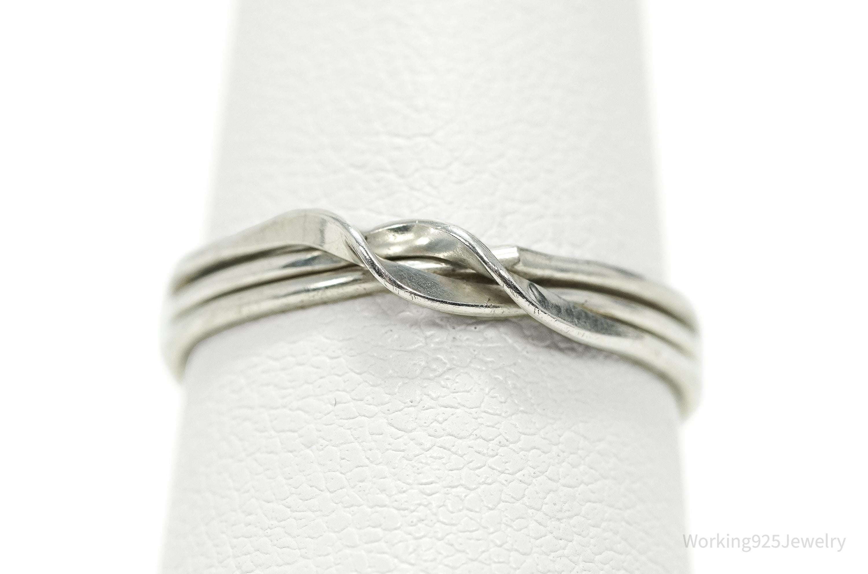 Vintage Threads Of Life Silver Band Ring - Size 6.75